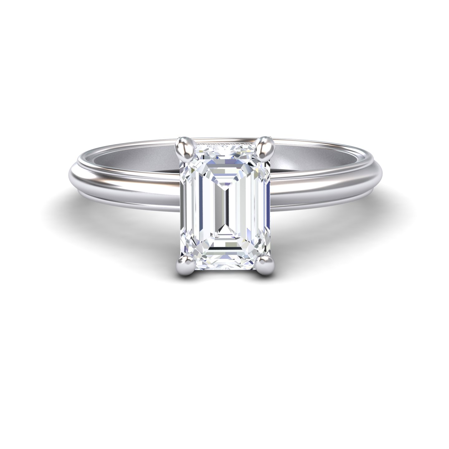 White Diamond Vintage Crown Basket Solitaire Engagement Ring - Charu