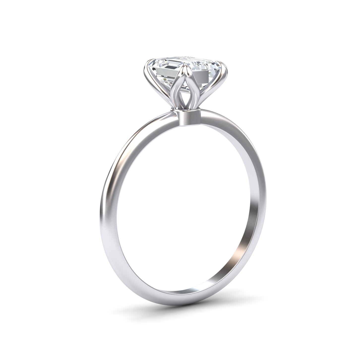 White Diamond Classic Solitaire Engagement Ring - McKenna