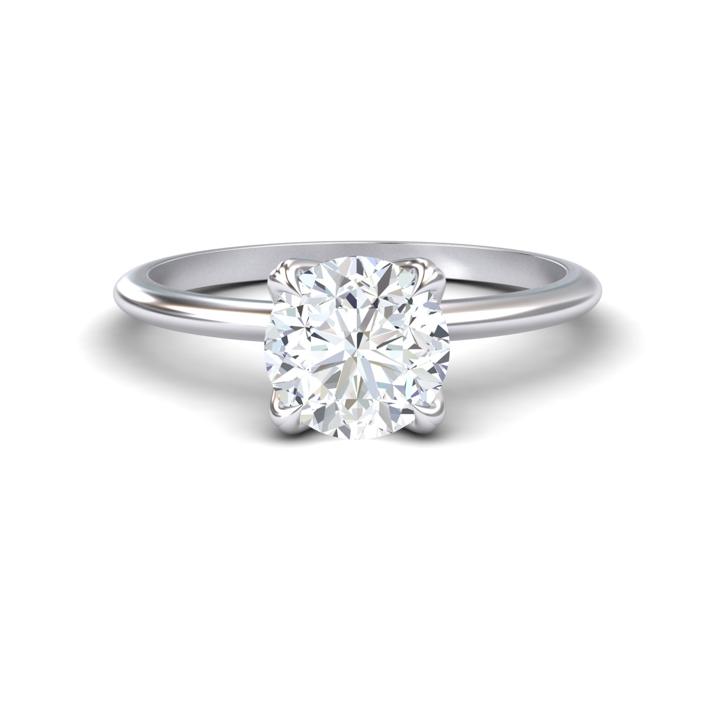 White Diamond Classic Solitaire Engagement Ring - McKenna