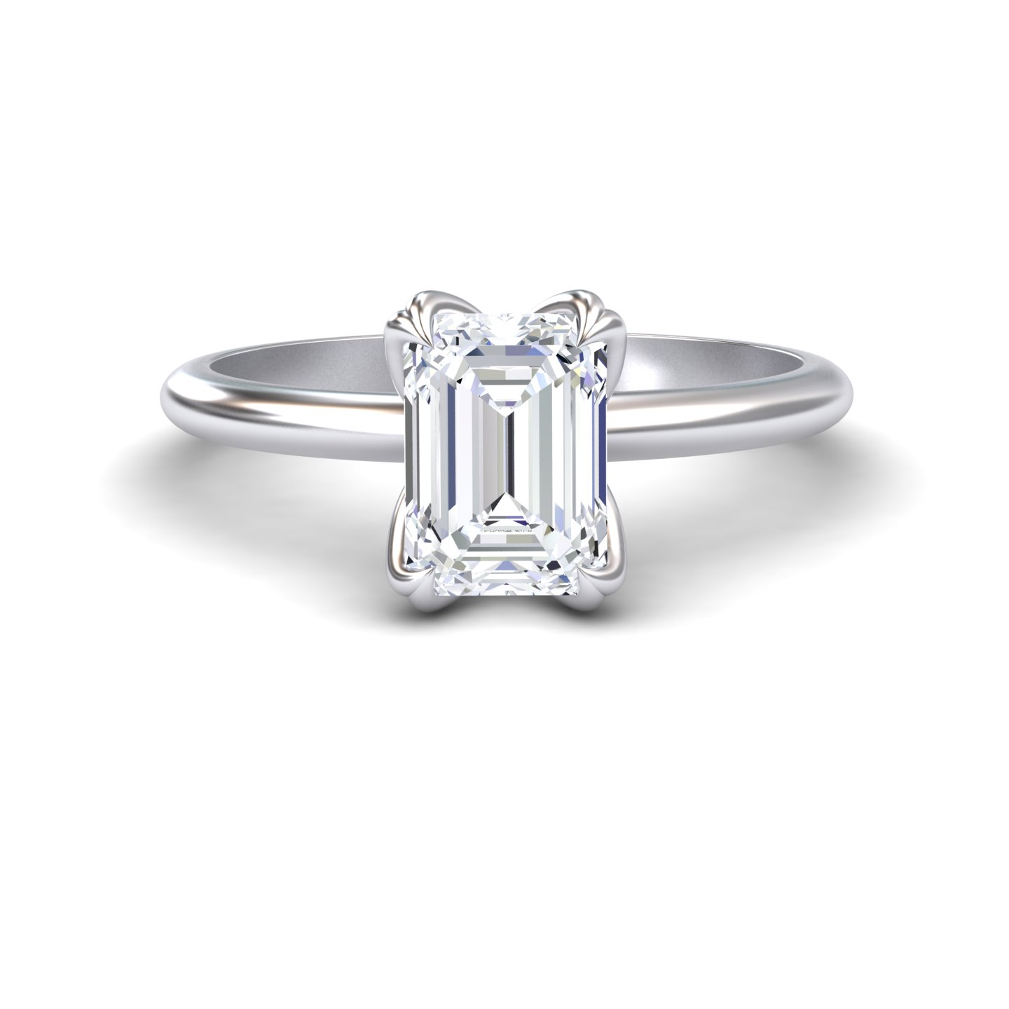 White Diamond Classic Solitaire Engagement Ring - Brielle