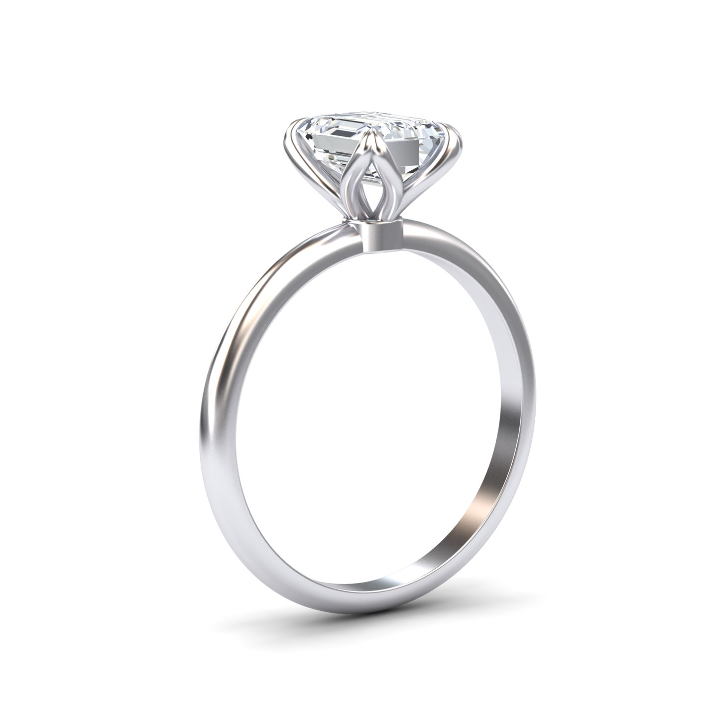 White Diamond Classic Solitaire Engagement Ring - Brielle