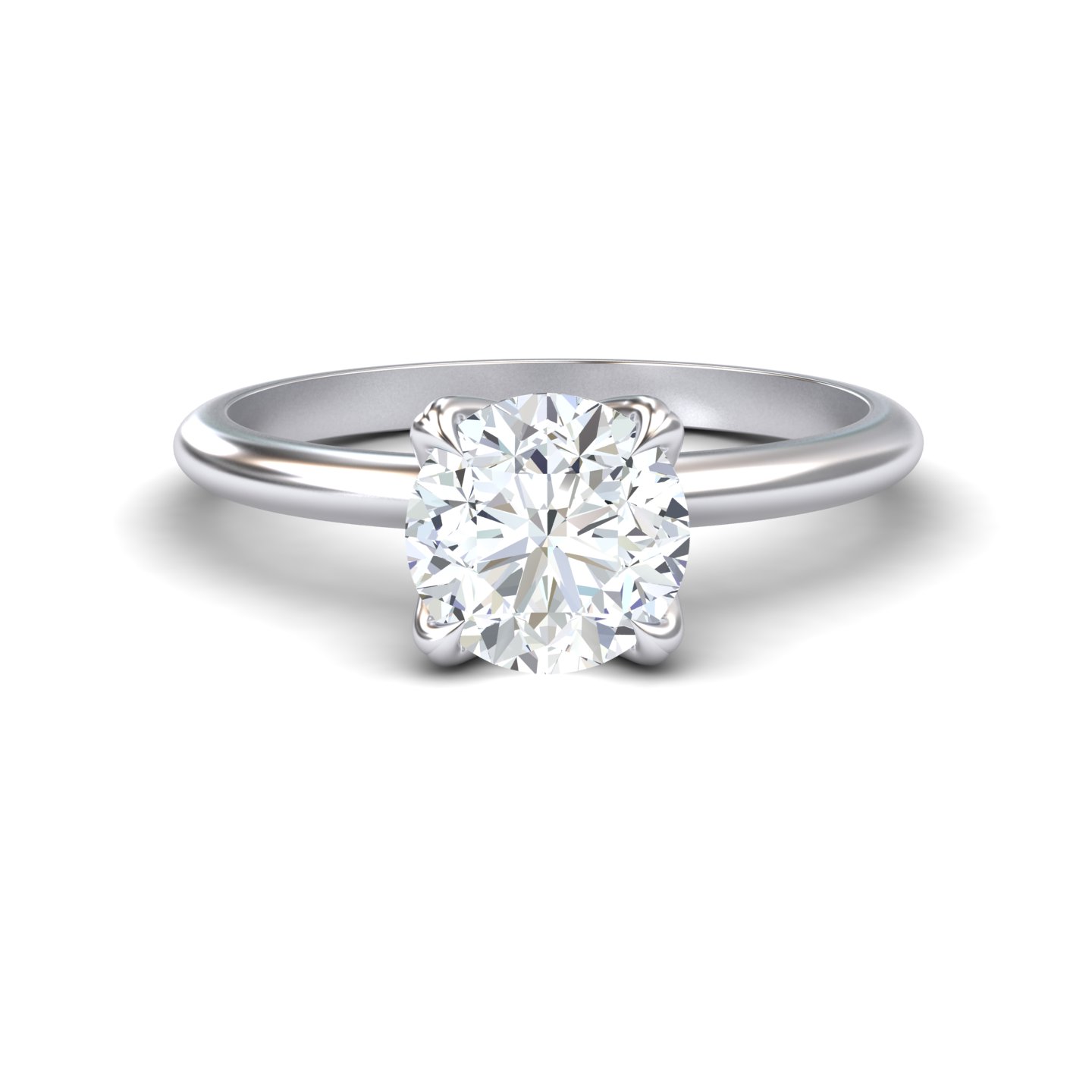 White Diamond Classic Solitaire Engagement Ring - Brielle