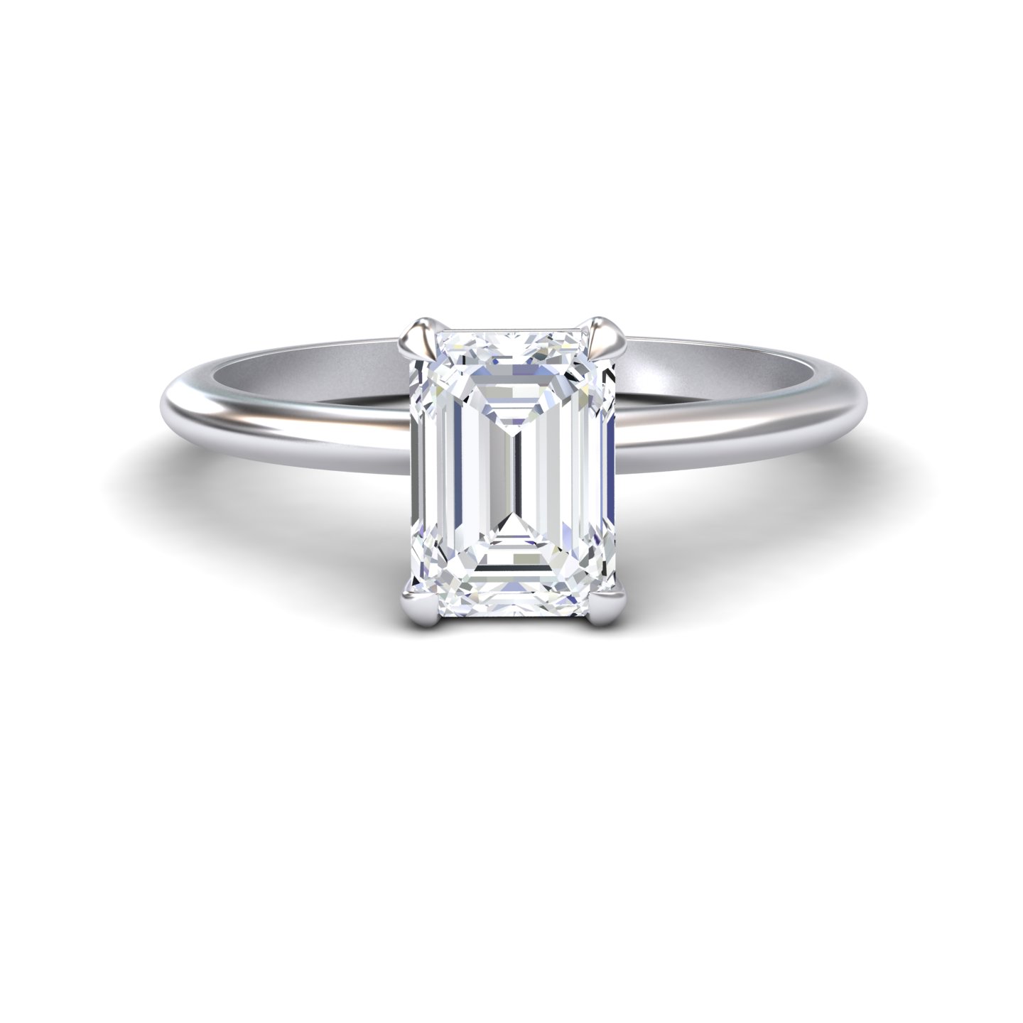 White Diamond Classic 4-Prong Solitaire Engagement Ring - Oakley