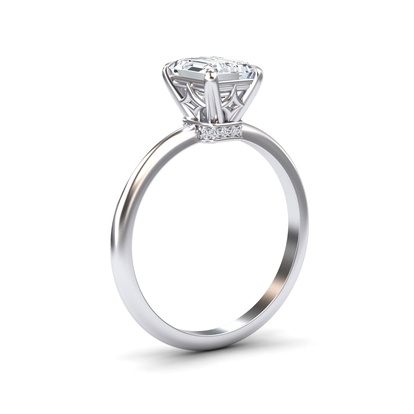 White Diamond Classic 4-Prong Solitaire Engagement Ring - Oakley