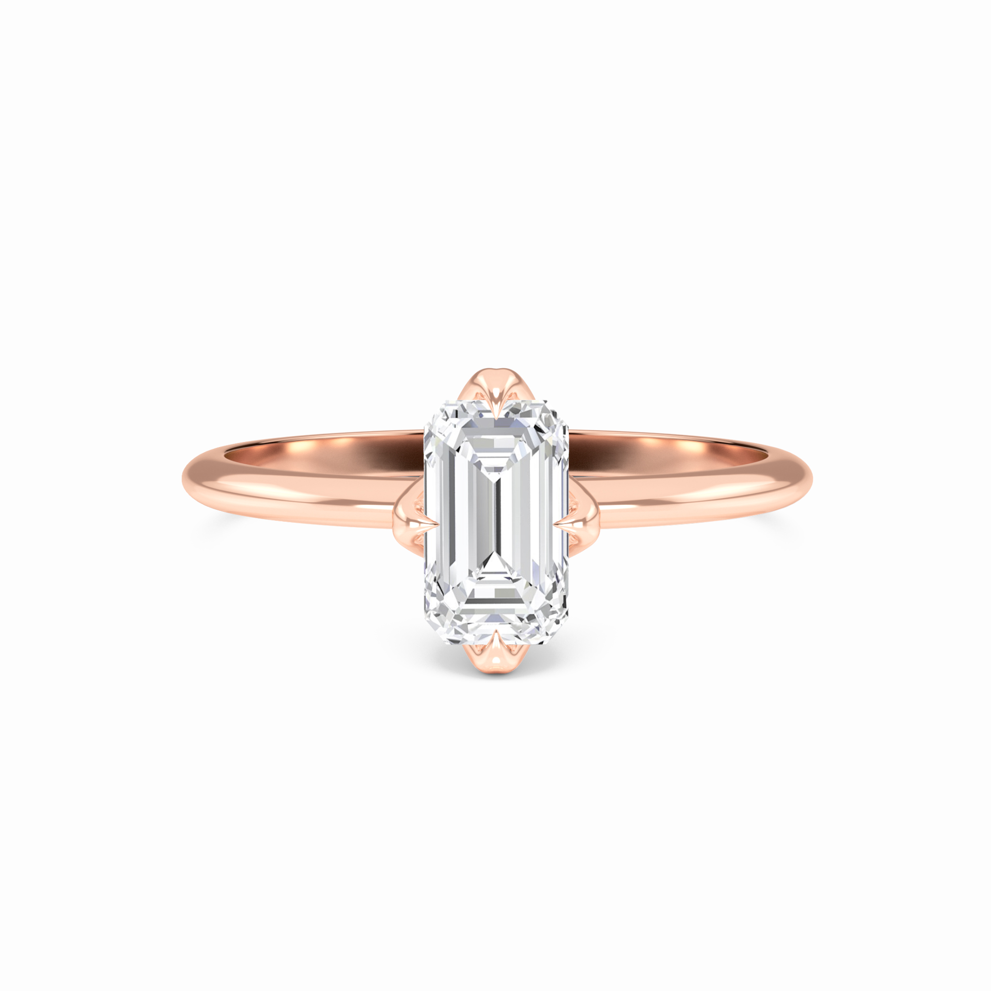 White Diamond V Prong Solitaire Engagement Ring - Srimayi