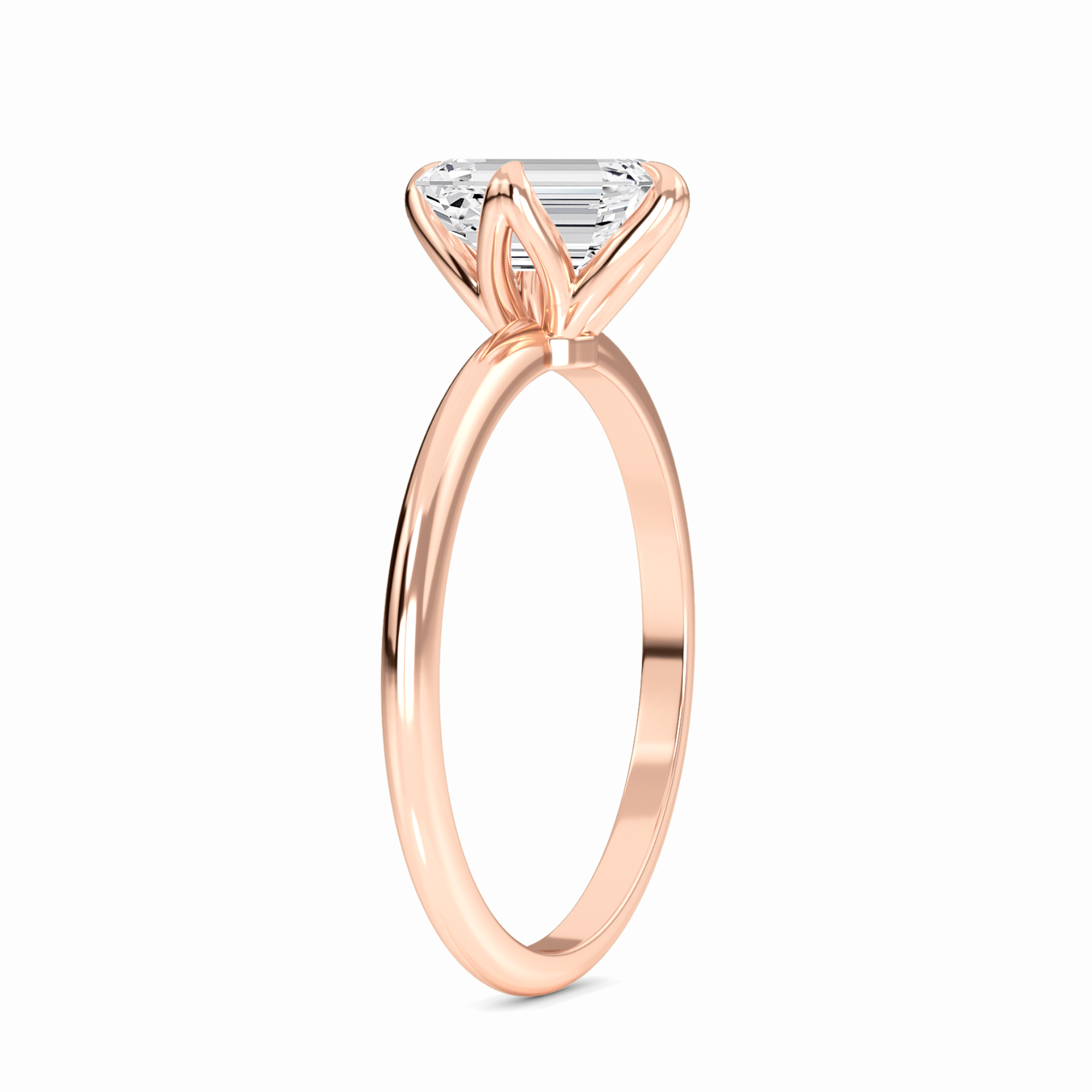 White Diamond V Prong Solitaire Engagement Ring - Srimayi