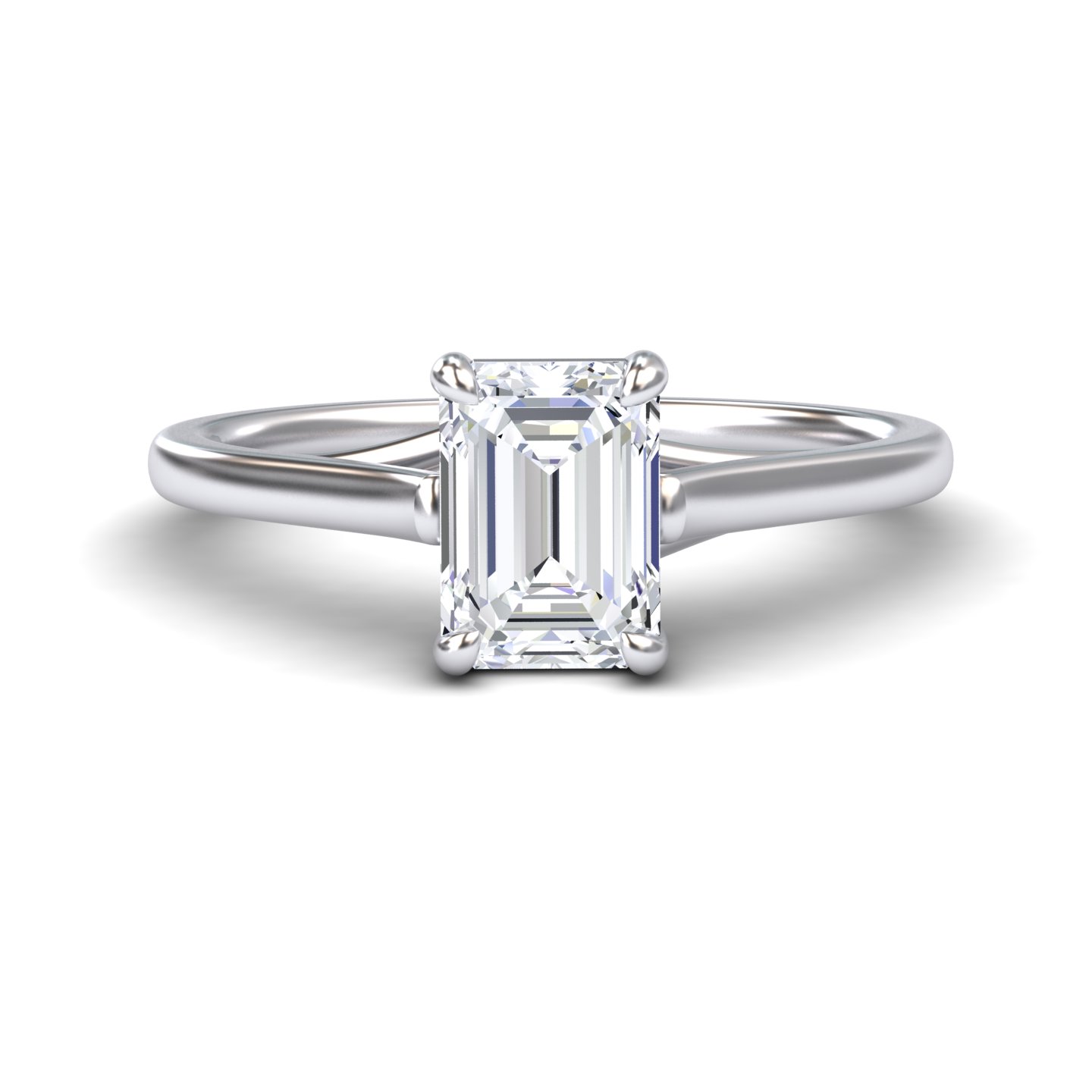 White Diamond Twisted Solitaire Engagement Ring - Bhavna