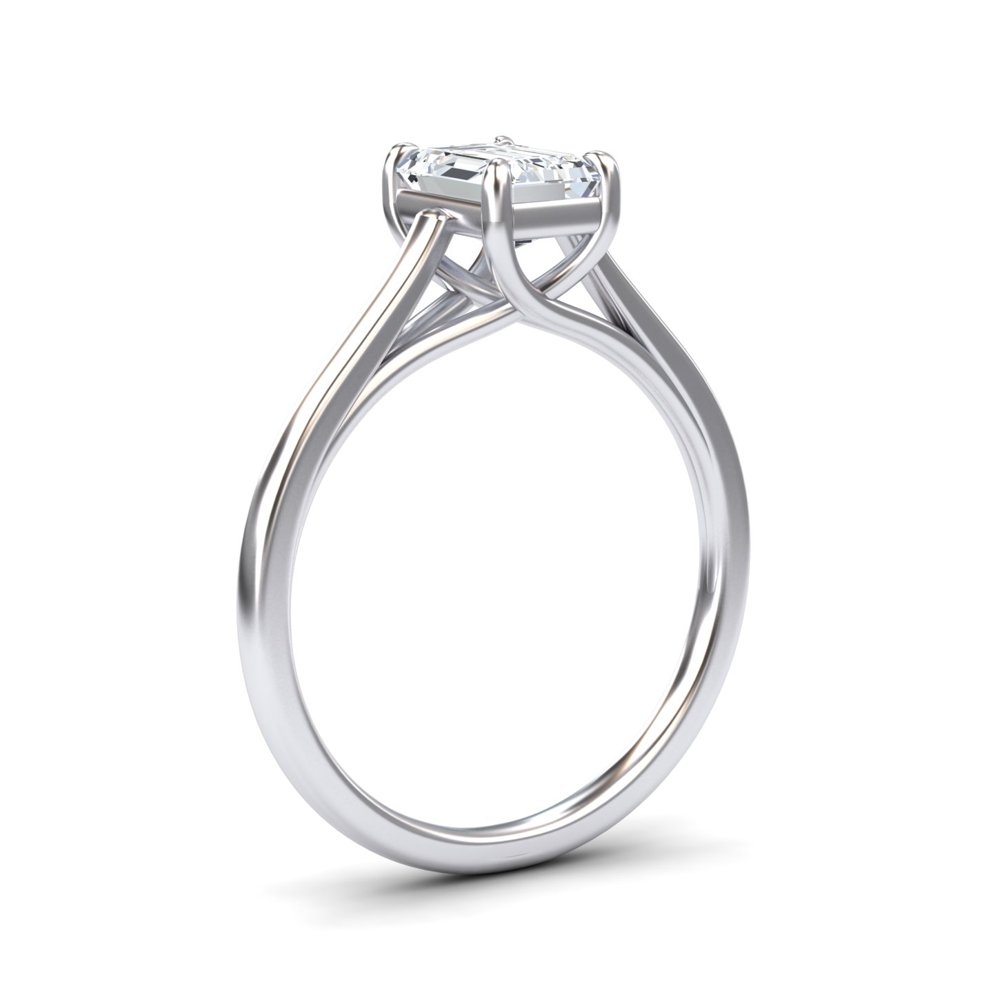 White Diamond Twisted Solitaire Engagement Ring - Bhavna