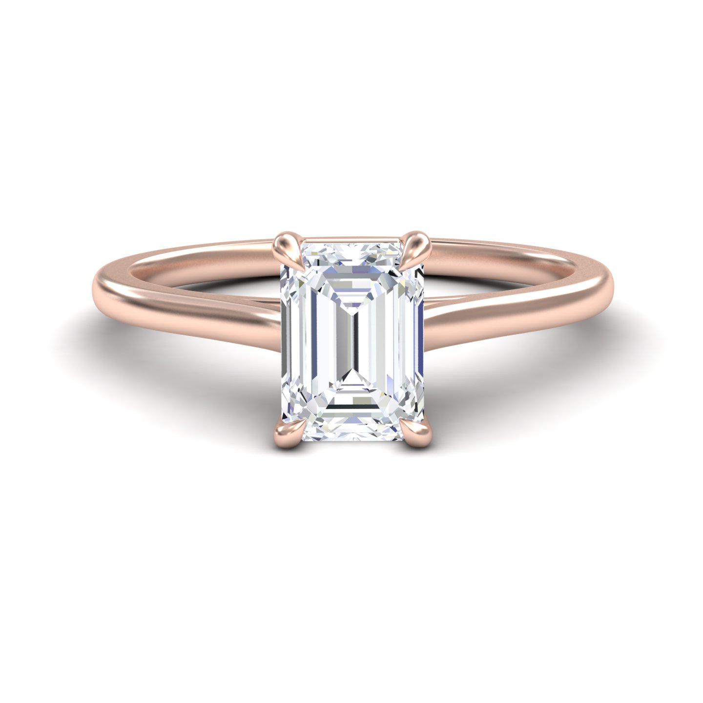 White Diamond V Prong Solitaire Engagement Ring - Farah