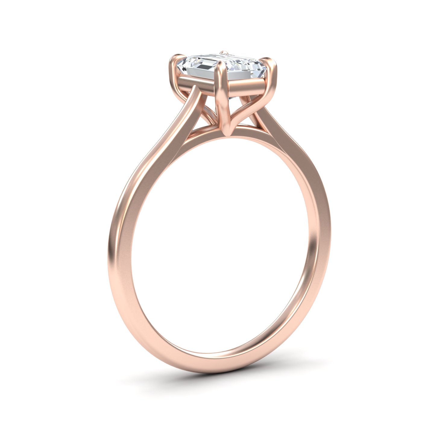White Diamond V Prong Solitaire Engagement Ring - Farah