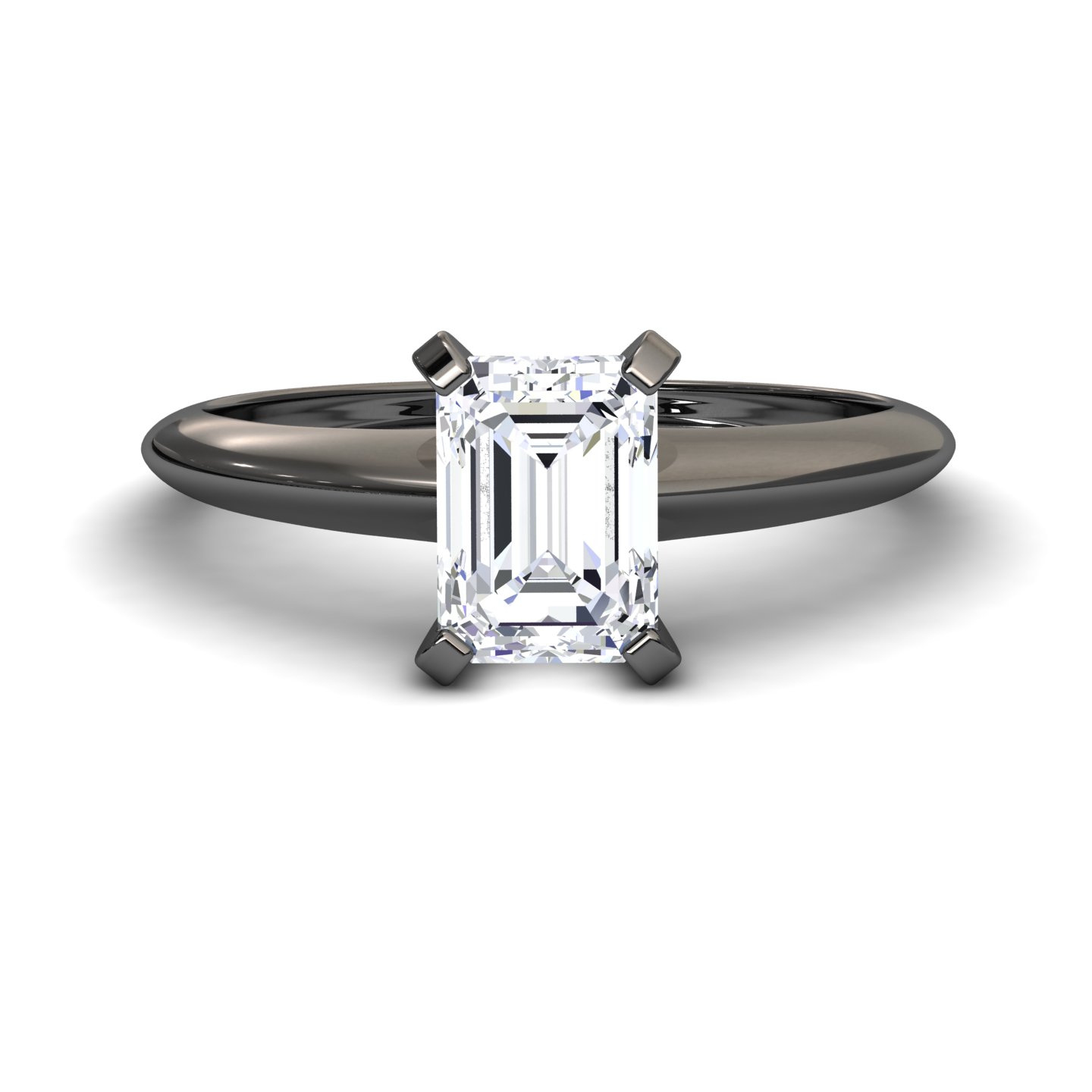 White Diamond Knife Edge Solitaire Engagement Ring - Peizhi