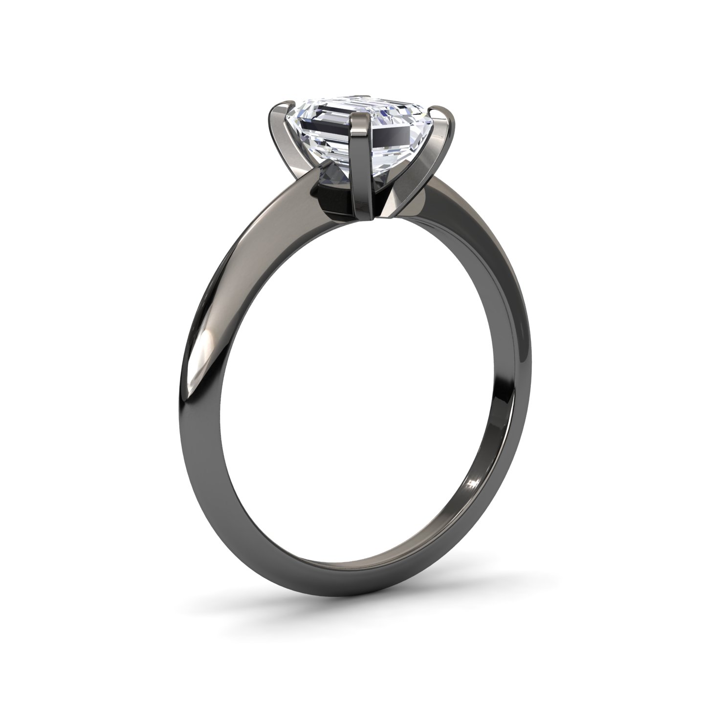 White Diamond Knife Edge Solitaire Engagement Ring - Peizhi