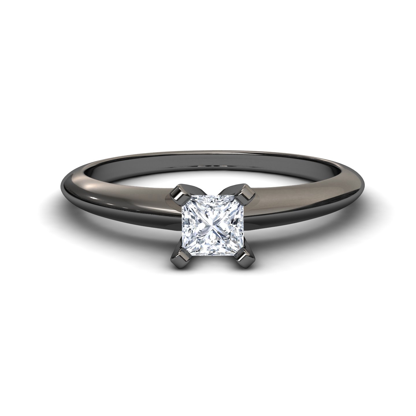 White Diamond Knife Edge Solitaire Engagement Ring - Peizhi