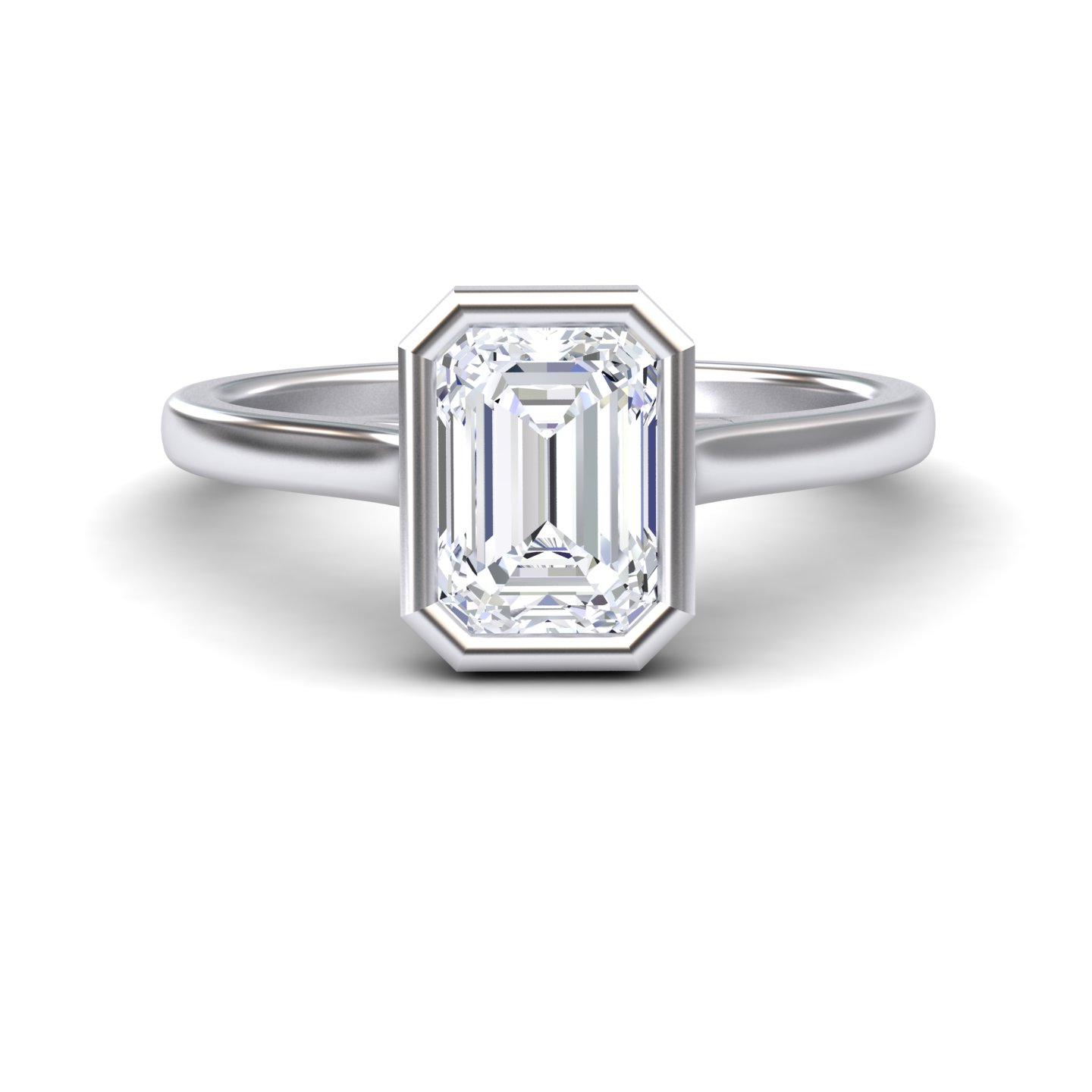 White Diamond Bezel-Set Solitaire Engagement Ring - Mariah