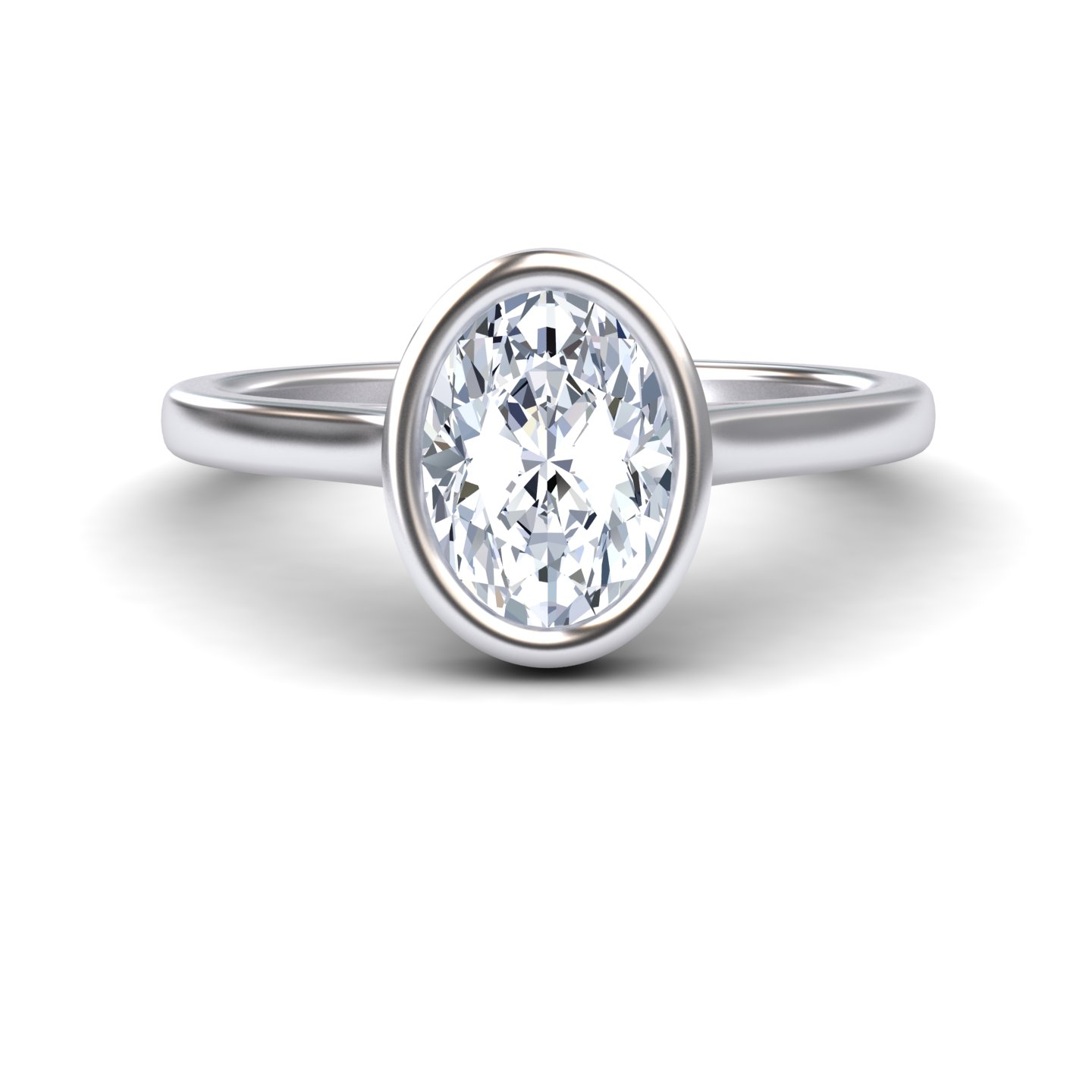 White Diamond Bezel-Set Solitaire Engagement Ring - Mariah