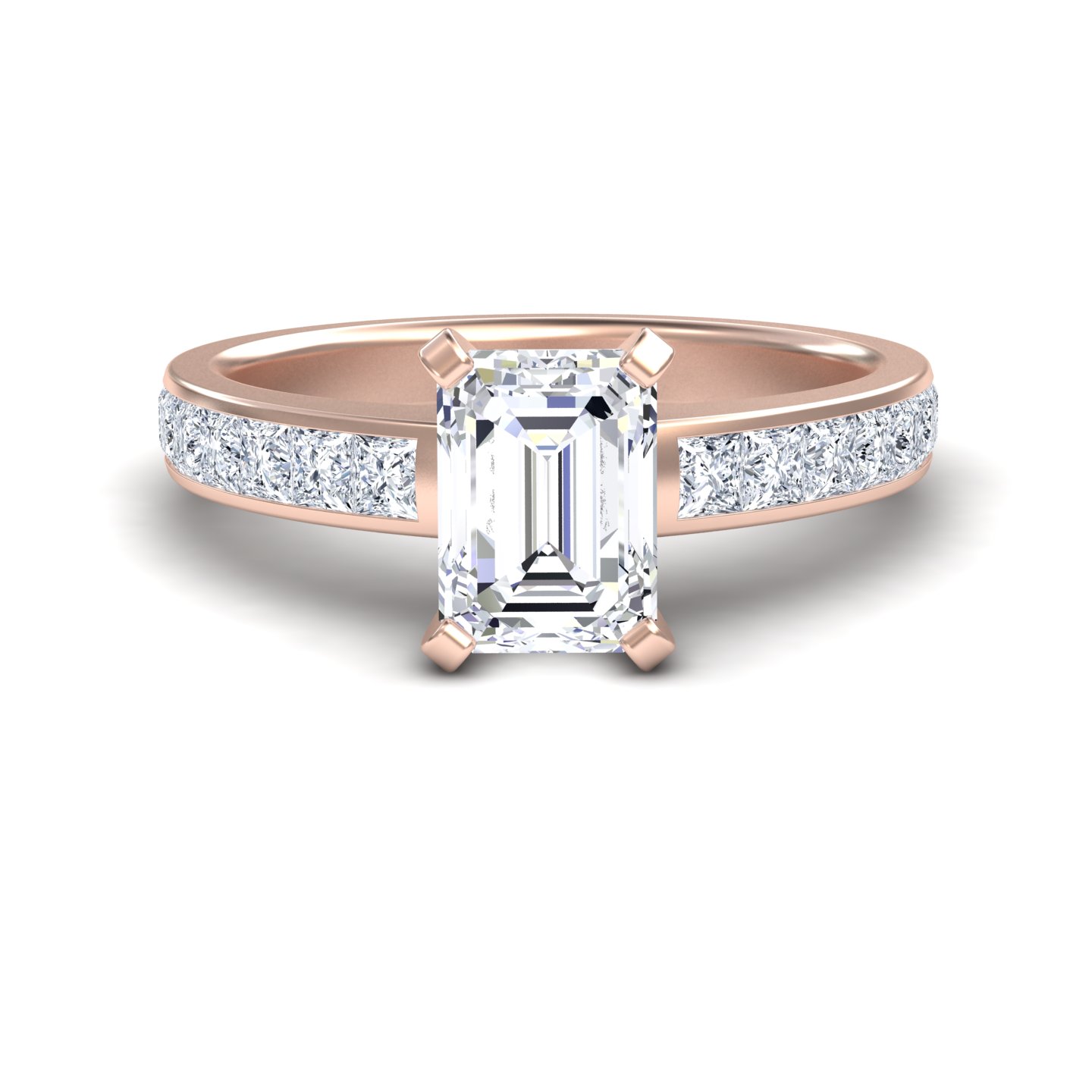 White Diamond Channel Set Engagement Ring - Yawen
