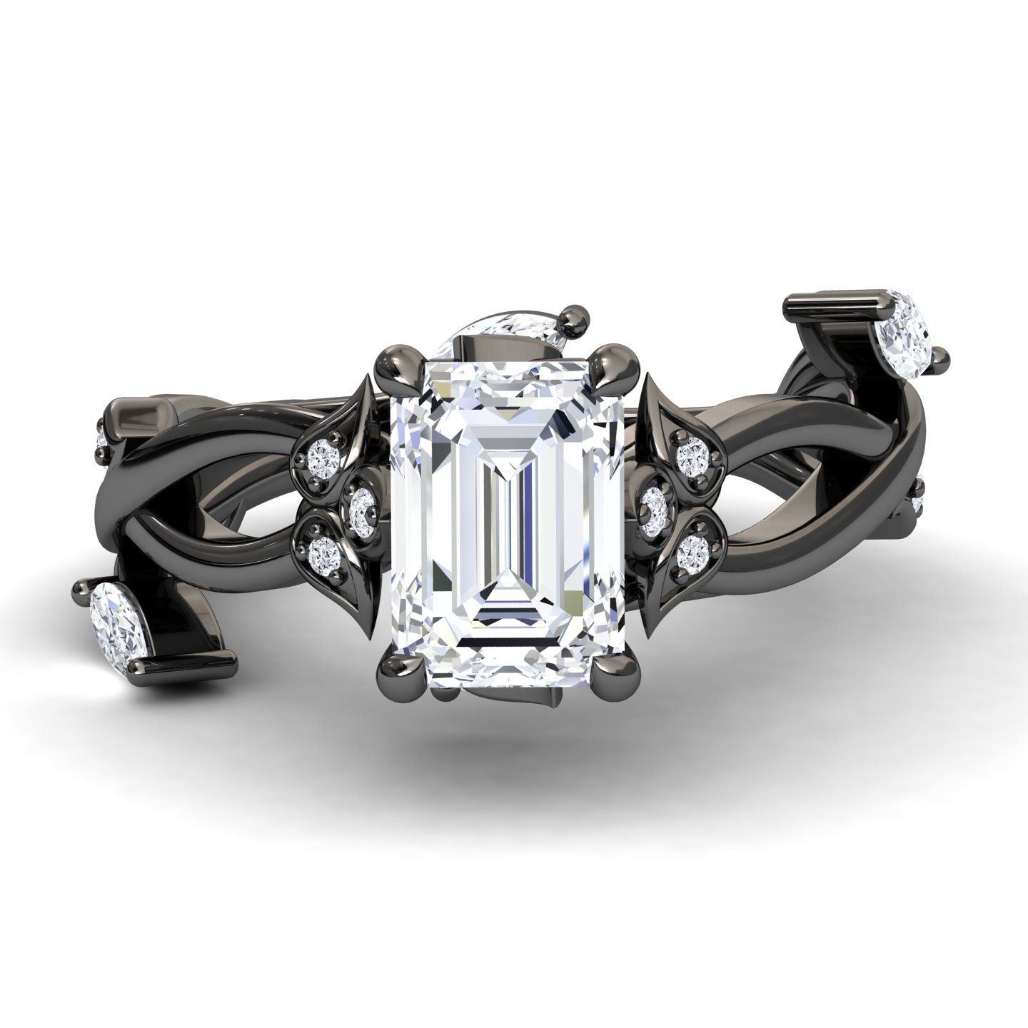 White Diamond Nature-Inspired Vine Engagement Ring - Zhongyi