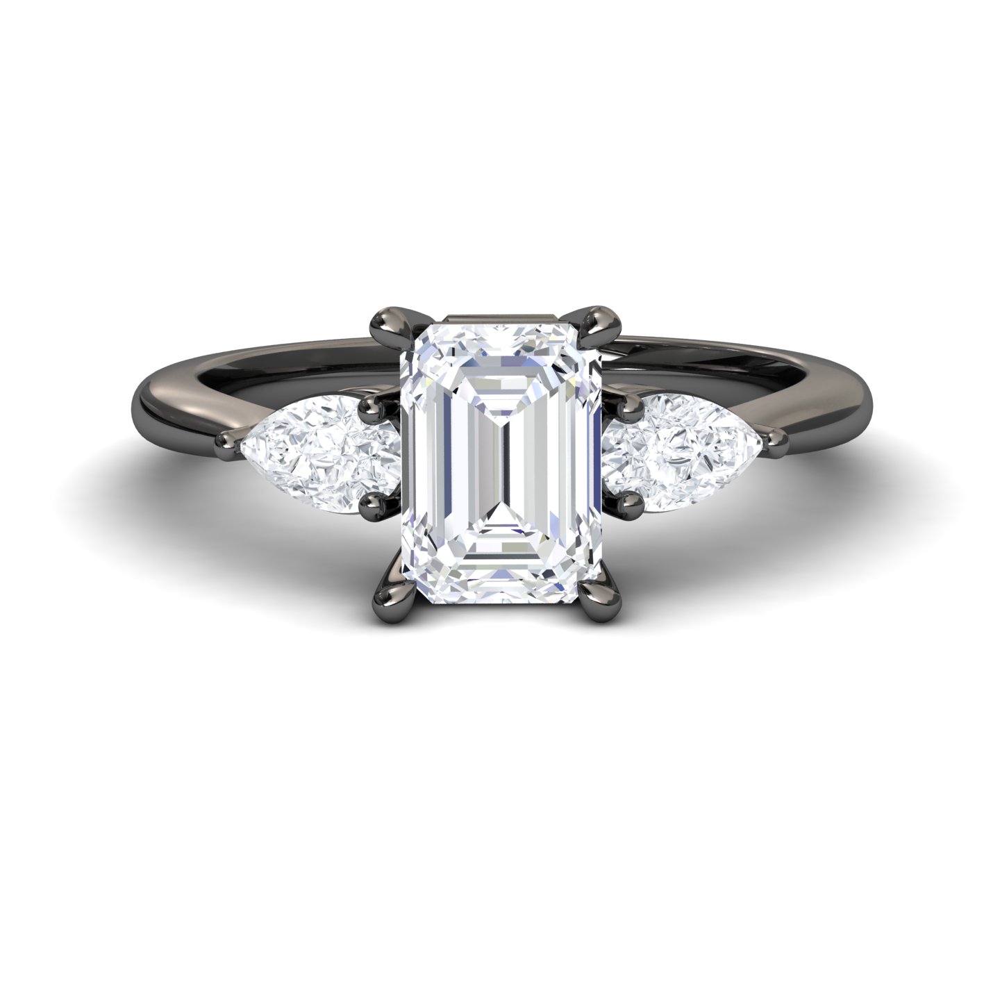 White Diamond Classic Three Stone Engagement Ring - Juniper