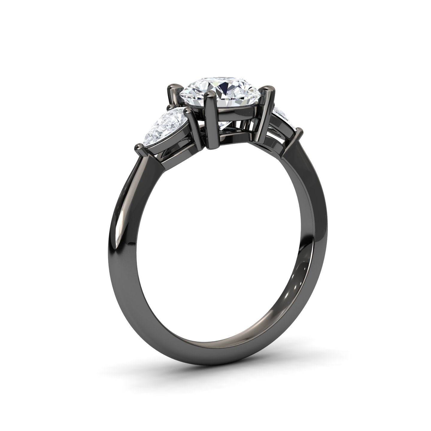 White Diamond Classic Three Stone Engagement Ring - Juniper