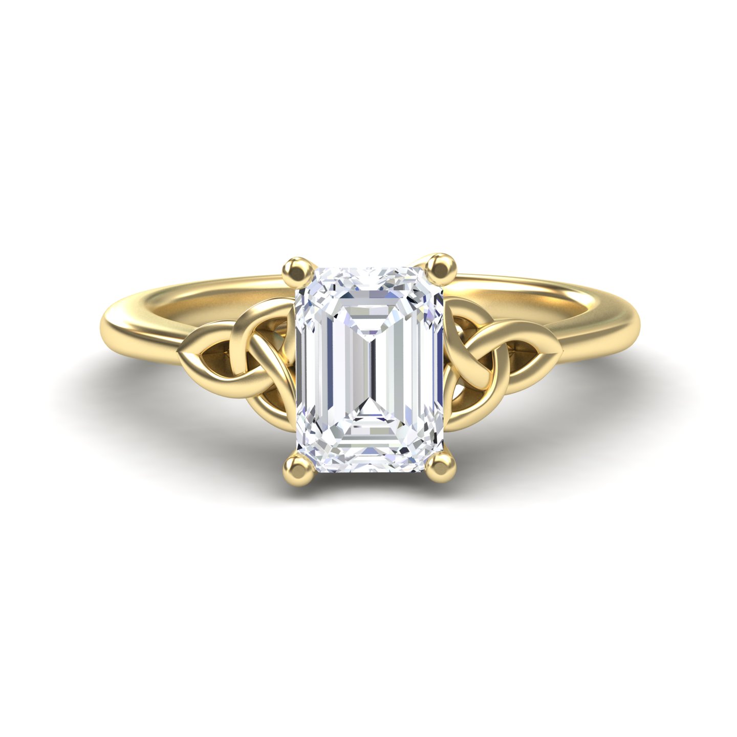 White Diamond Celtic Knot Solitaire Engagement Ring - Kelly