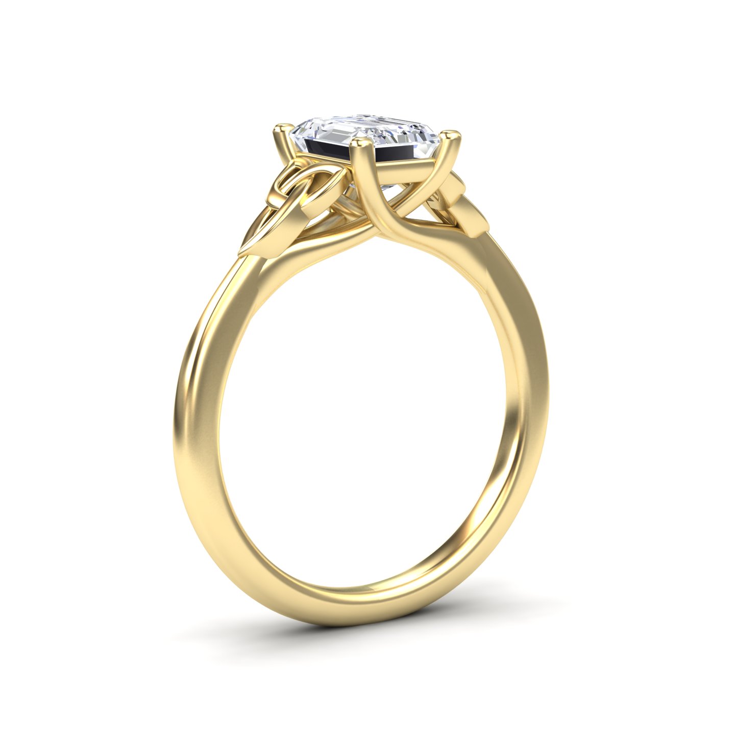 White Diamond Celtic Knot Solitaire Engagement Ring - Kelly