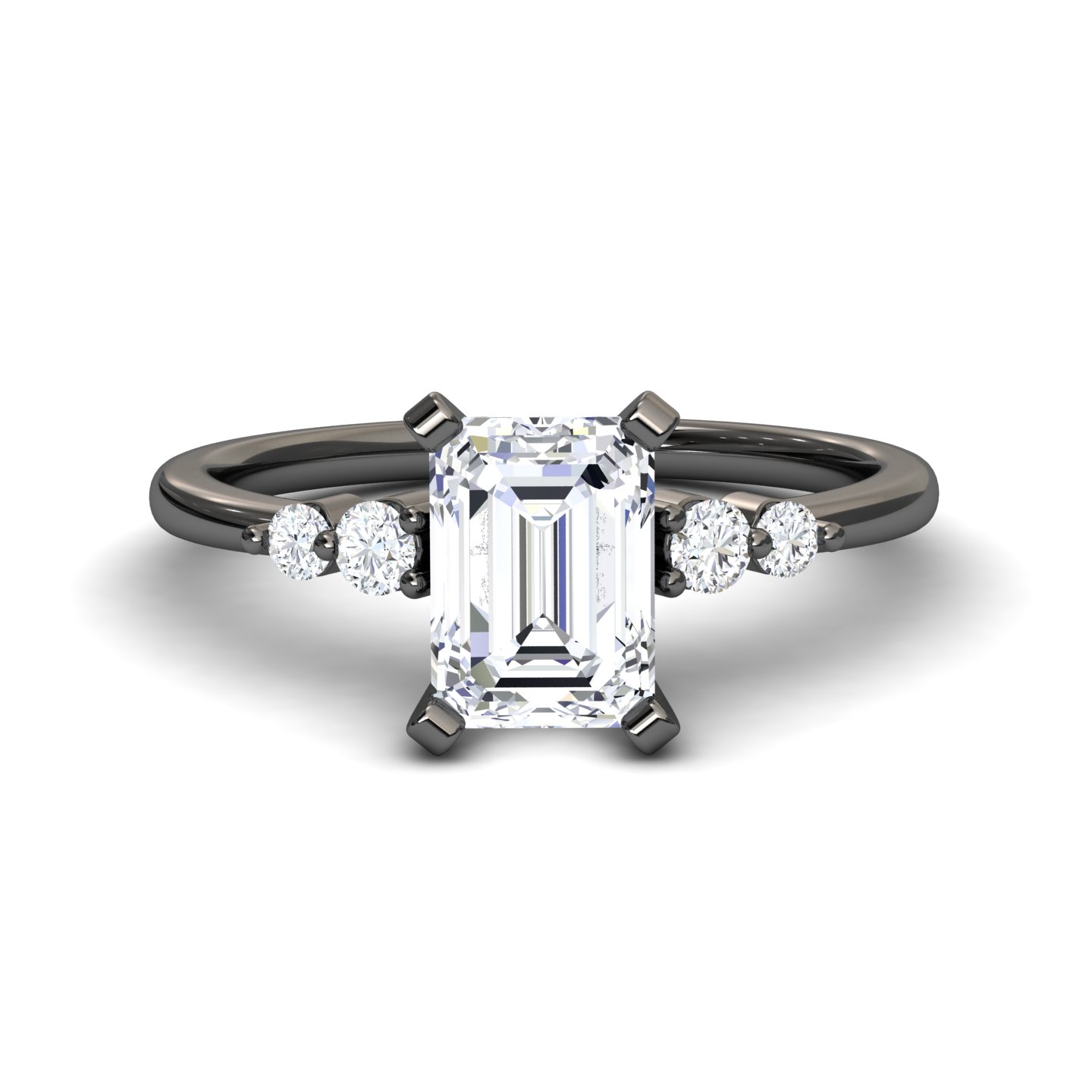 White Diamond Classic Five Stone Engagement Ring - Zariah