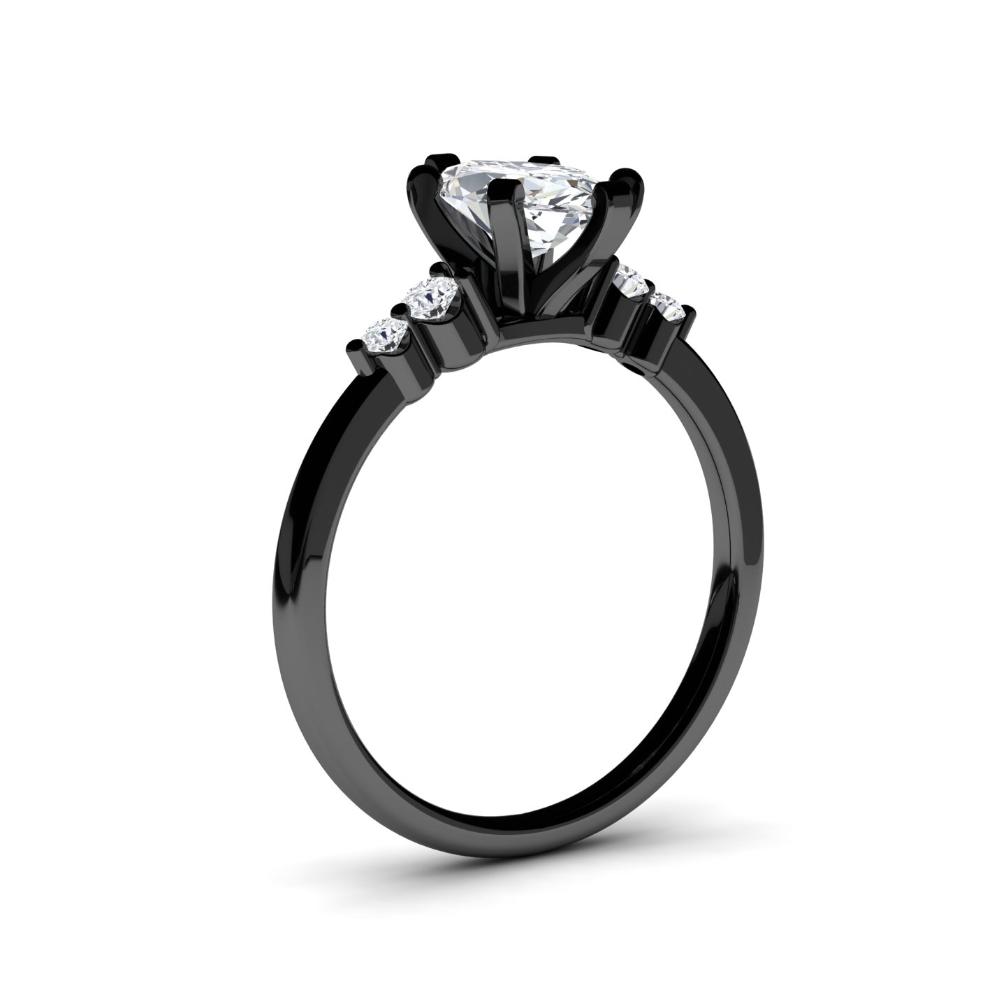 White Diamond Classic Five Stone Engagement Ring - Zariah