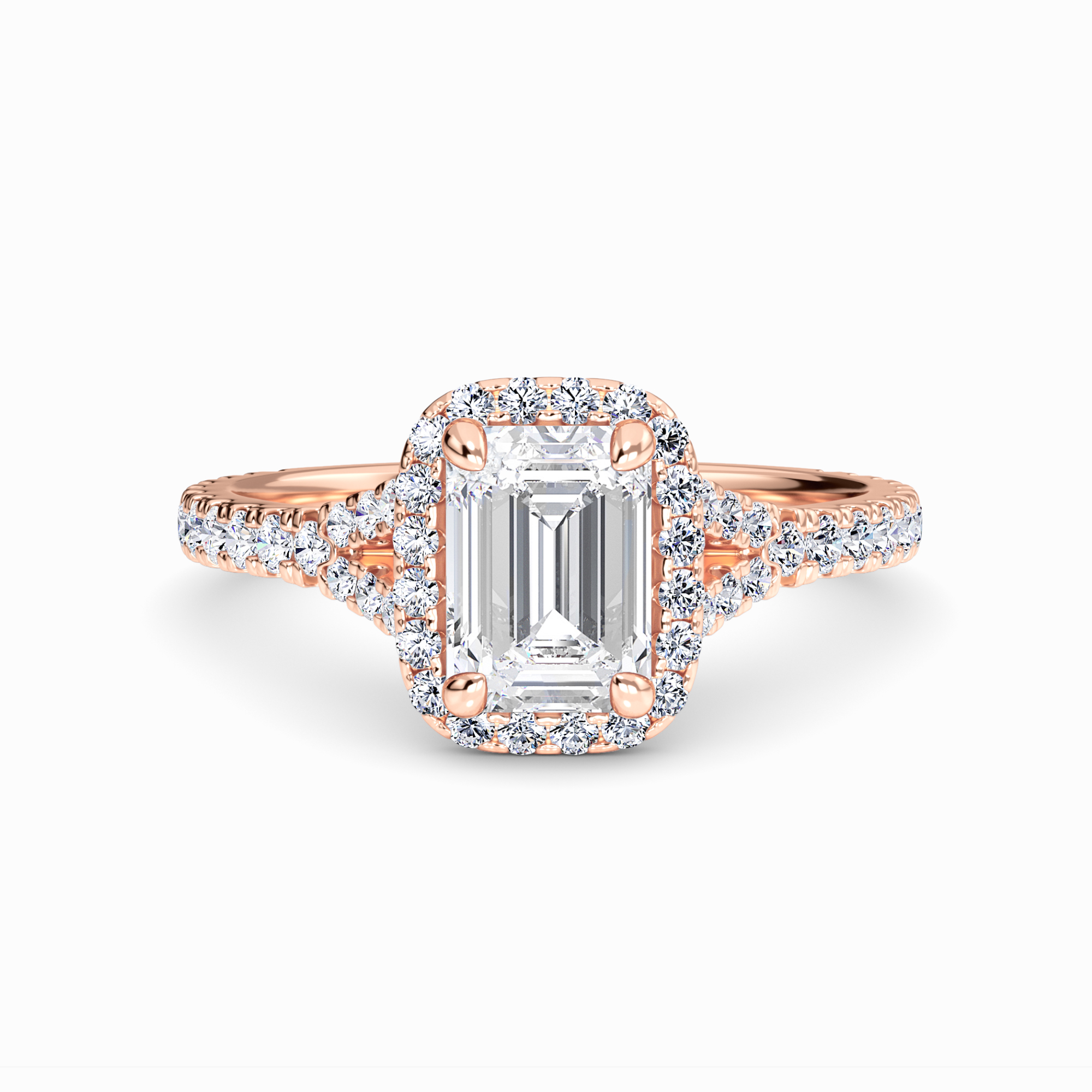 White Diamond Crossover Pave Solitaire Engagement Ring - Selah