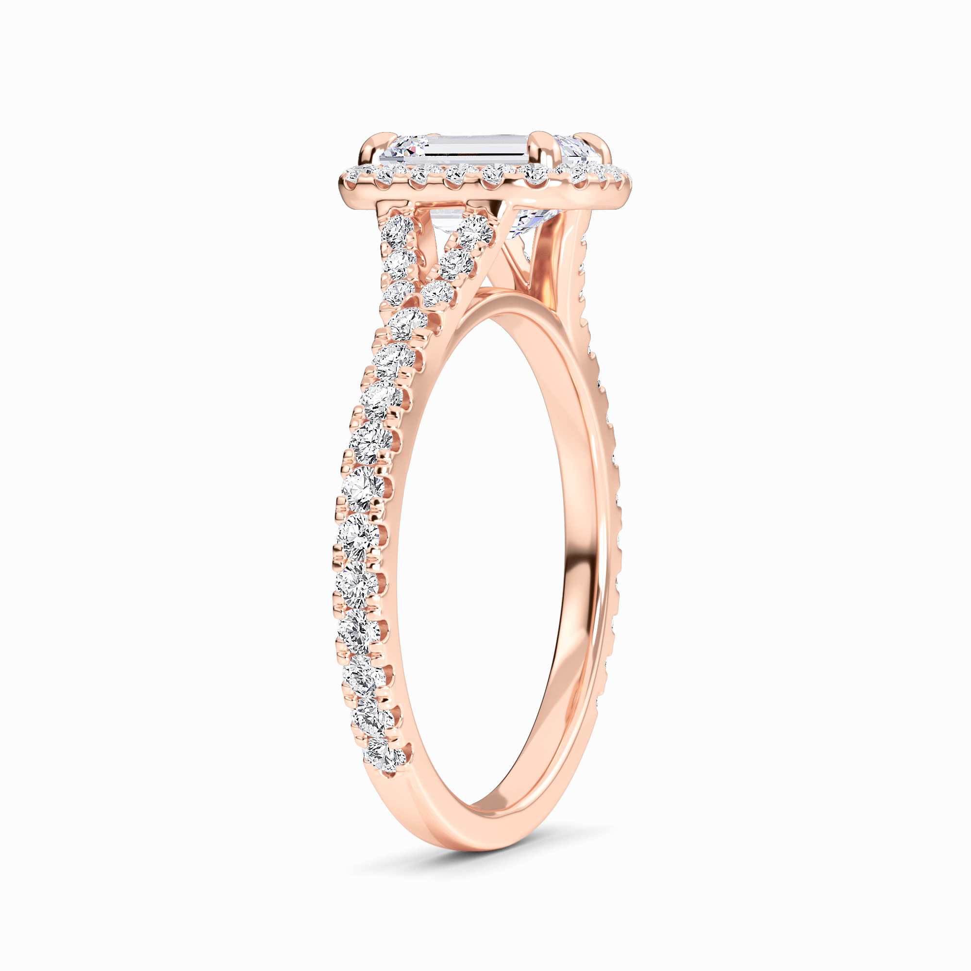 White Diamond Crossover Pave Solitaire Engagement Ring - Selah