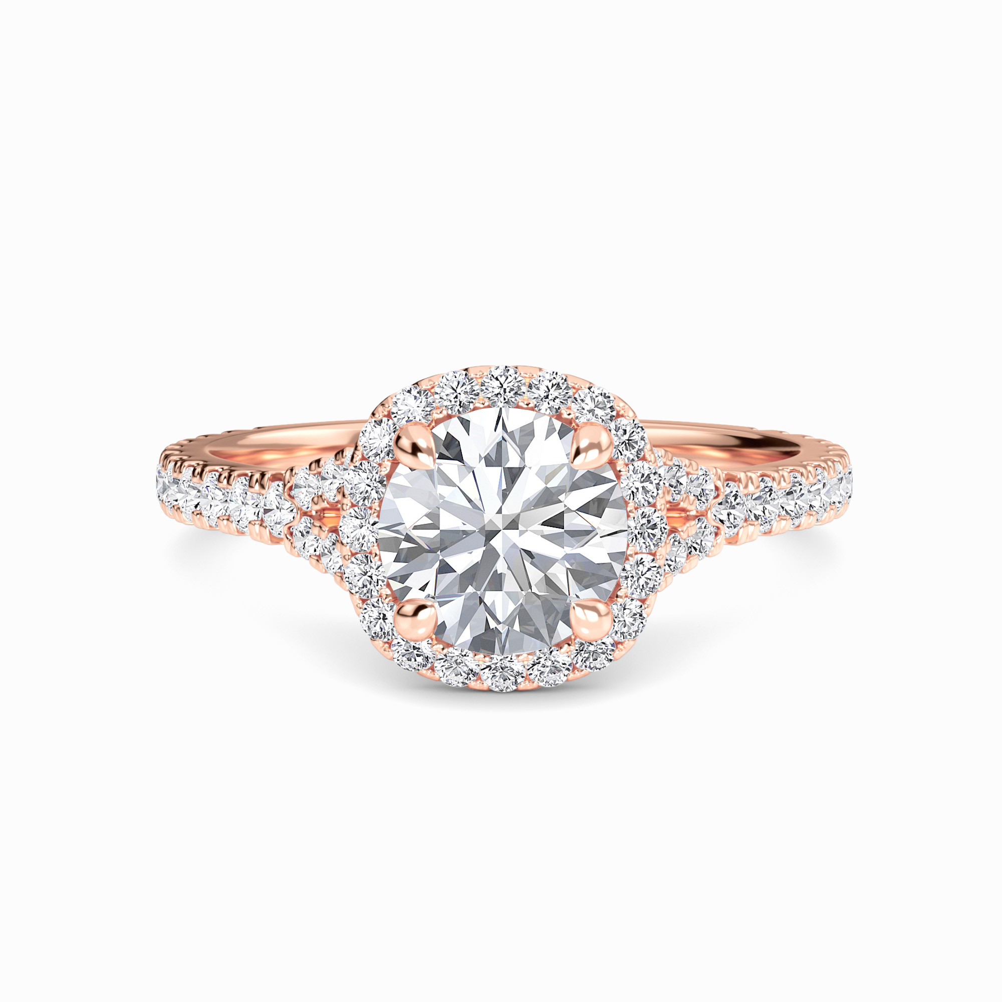 White Diamond Crossover Pave Solitaire Engagement Ring - Selah
