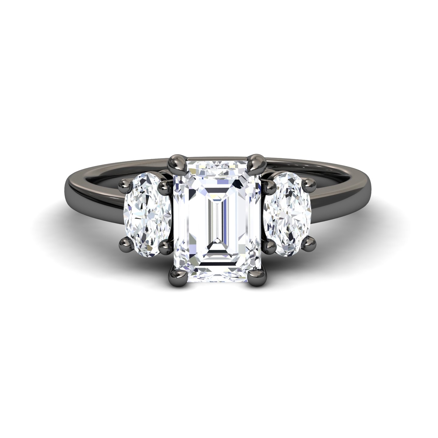 White Diamond Classic Three Stone Engagement Ring - Andrea