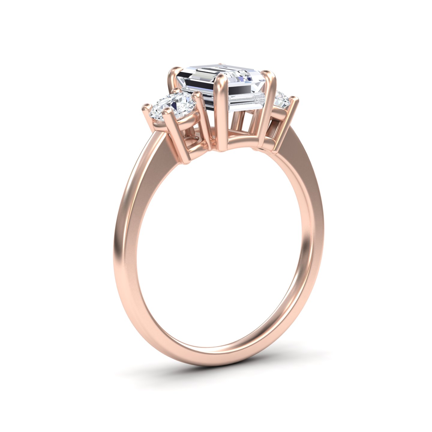 White Diamond Classic Three Stone Engagement Ring - Anastasia