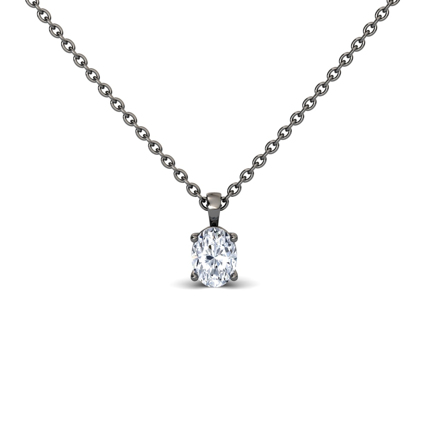 White Diamond Classic Four-Prong Solitaire Necklace - Lindsay