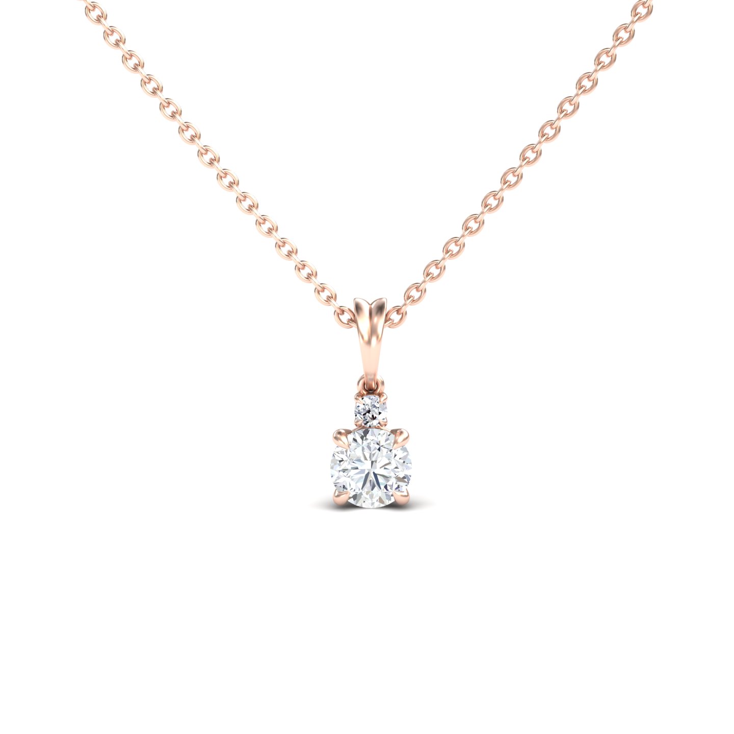 White Diamond Two-Stone Drop Necklace - Kara