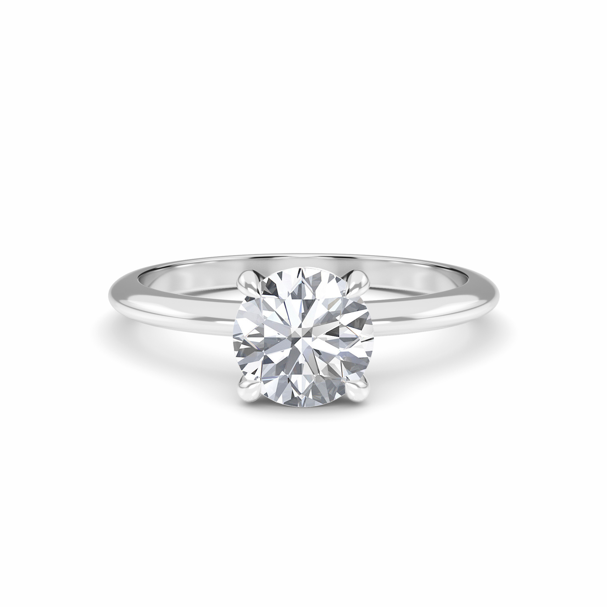 White Diamond Classic Solitaire Diamond Engagement Ring - Faith