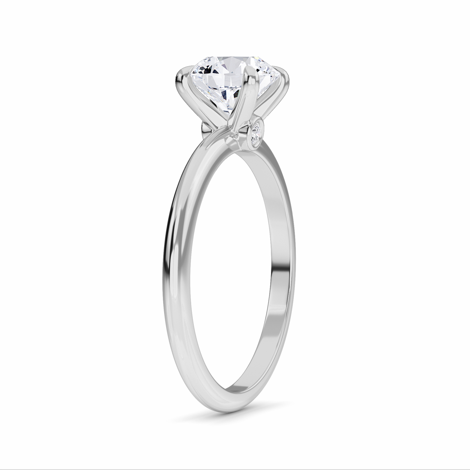 White Diamond Classic Solitaire Diamond Engagement Ring - Faith