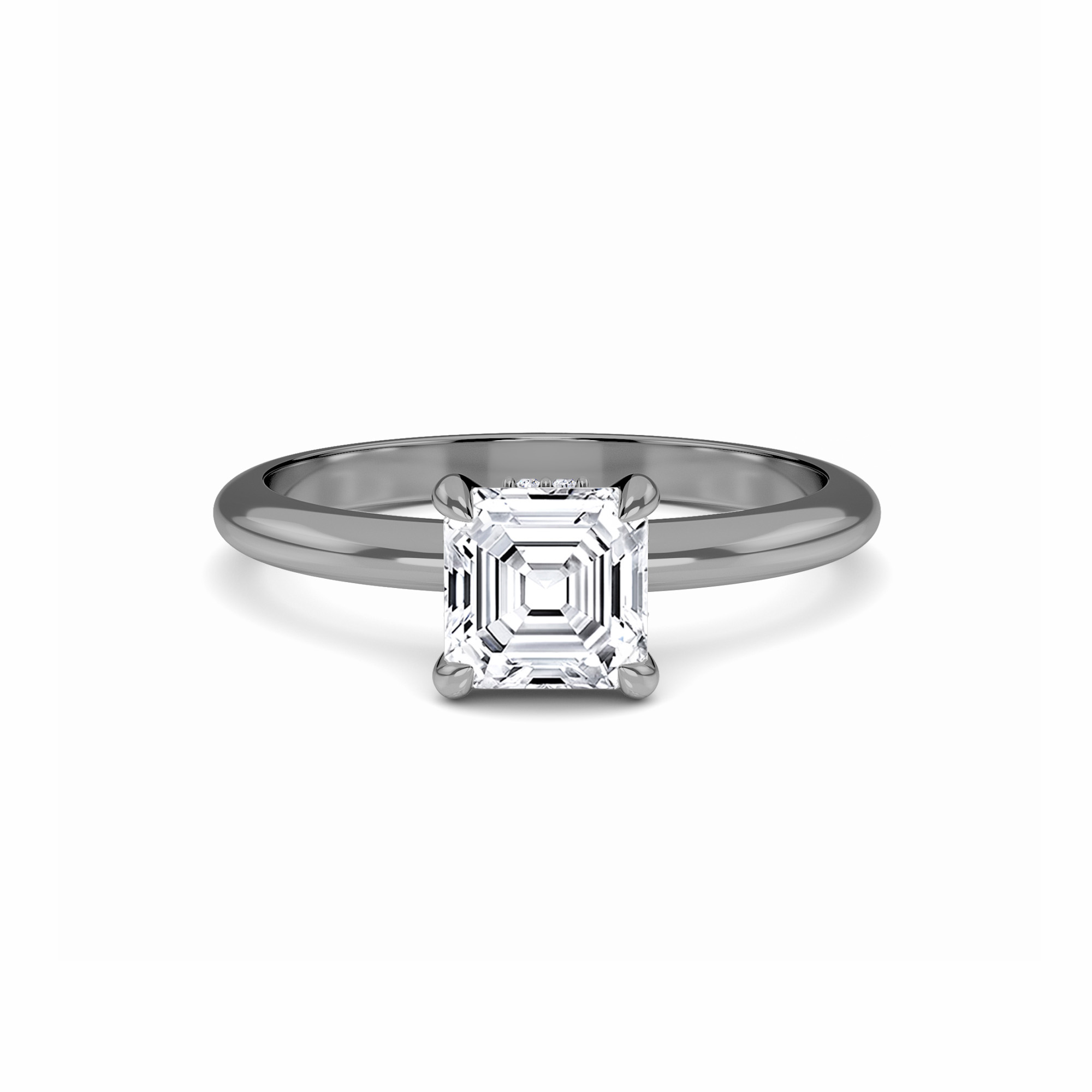 White Diamond Hidden Halo Solitaire Engagement Ring - Harmony