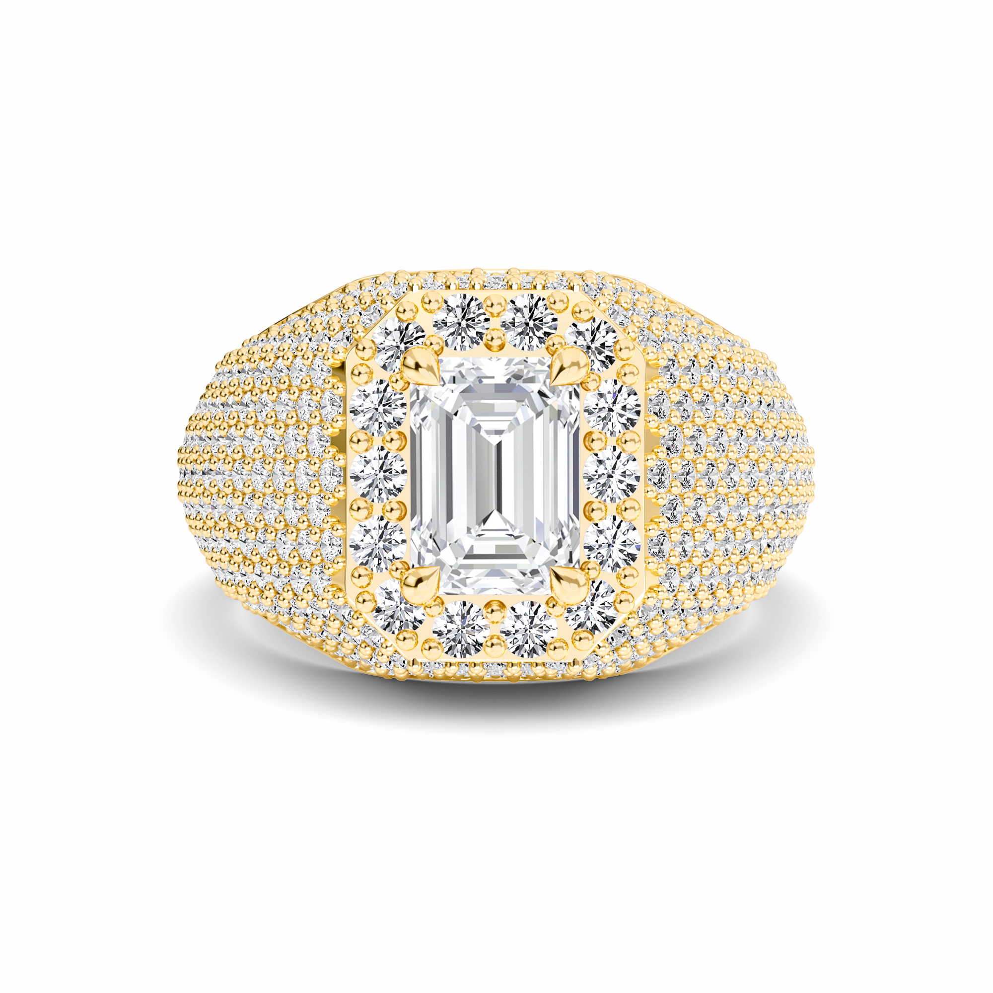 White Diamond Dome Pave Cocktail Engagement Ring - Mackenzie