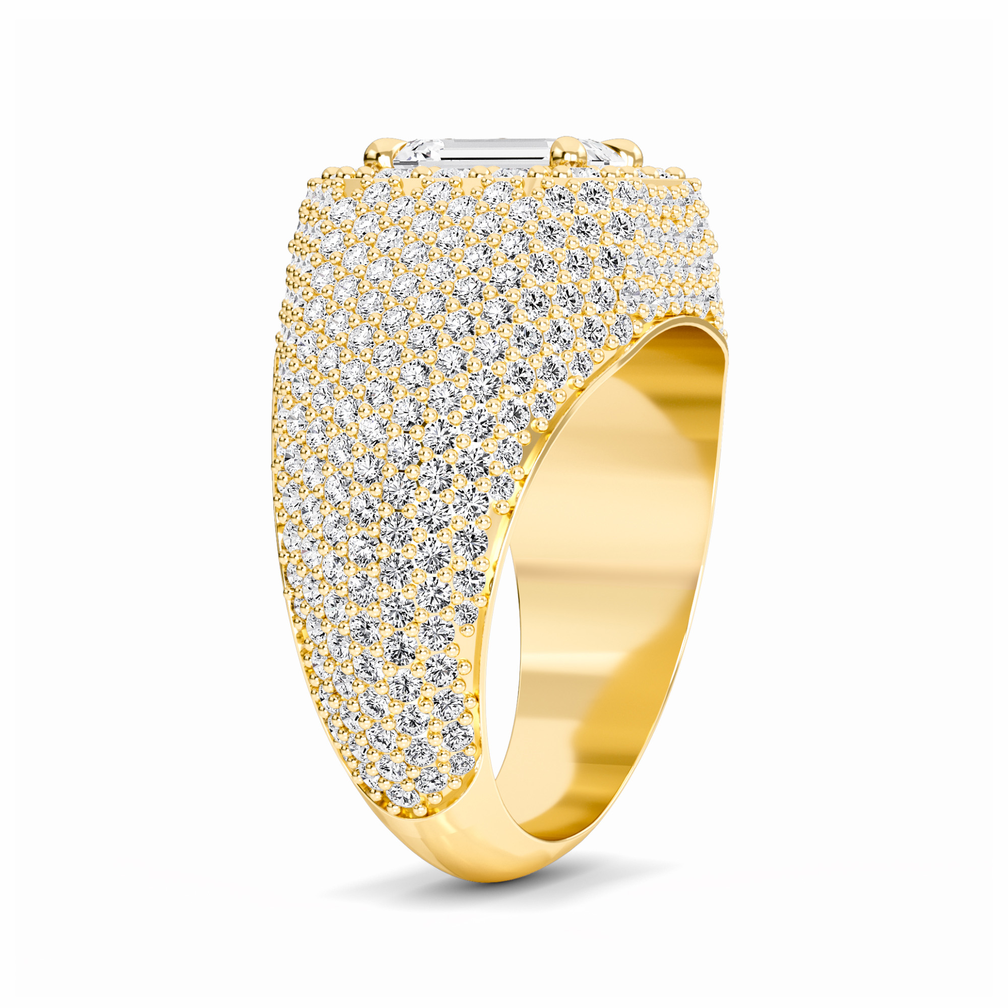 White Diamond Dome Pave Cocktail Engagement Ring - Mackenzie