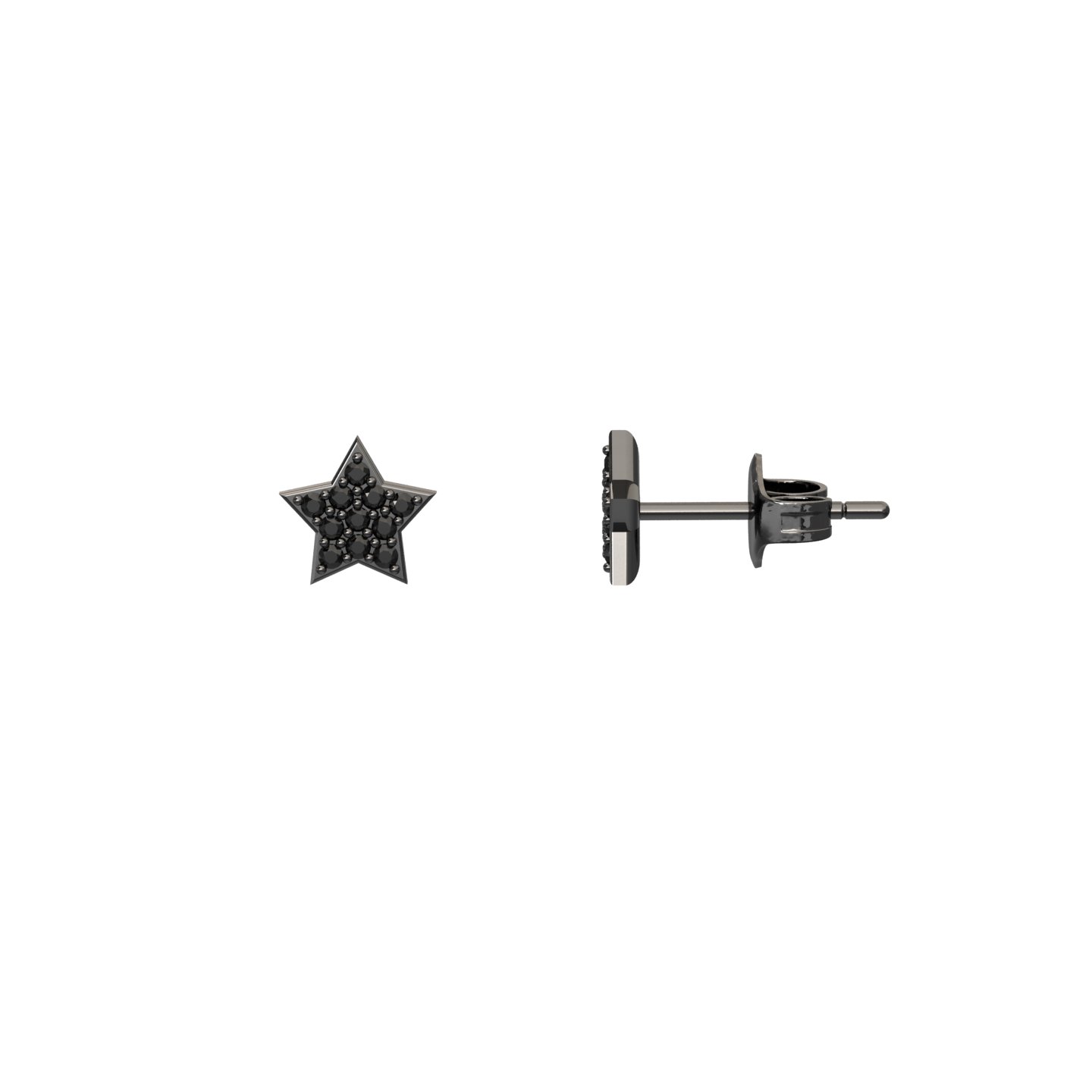 Black Diamond Celestial Sparkle Star Earrings - Nargis