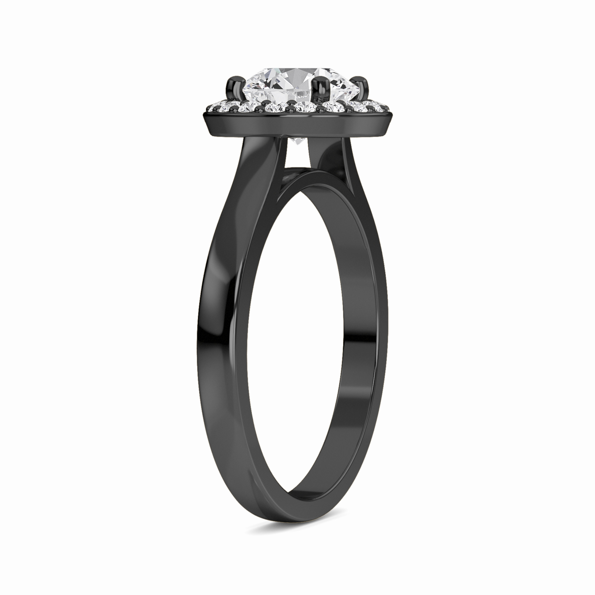 White Diamond Classic Halo Engagement Ring - Harperly