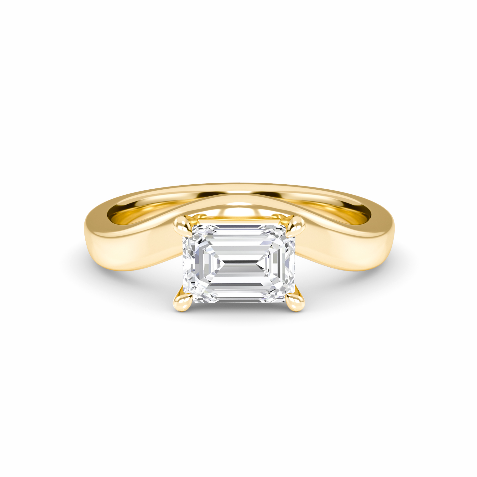 White Diamond Swirl Solitaire Engagement Ring - Chhavi