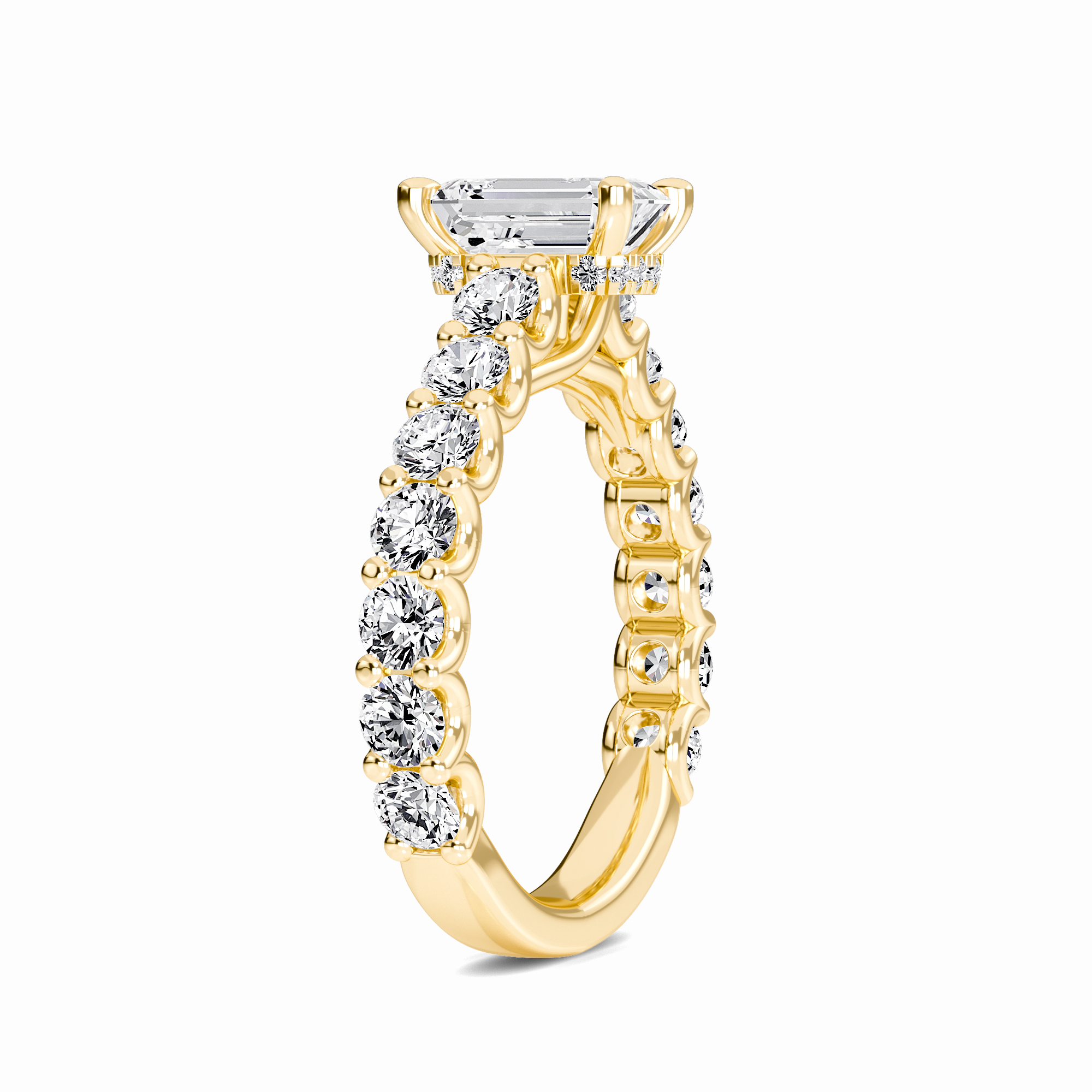 White Diamond French-Set Classic Engagement Ring - Garima