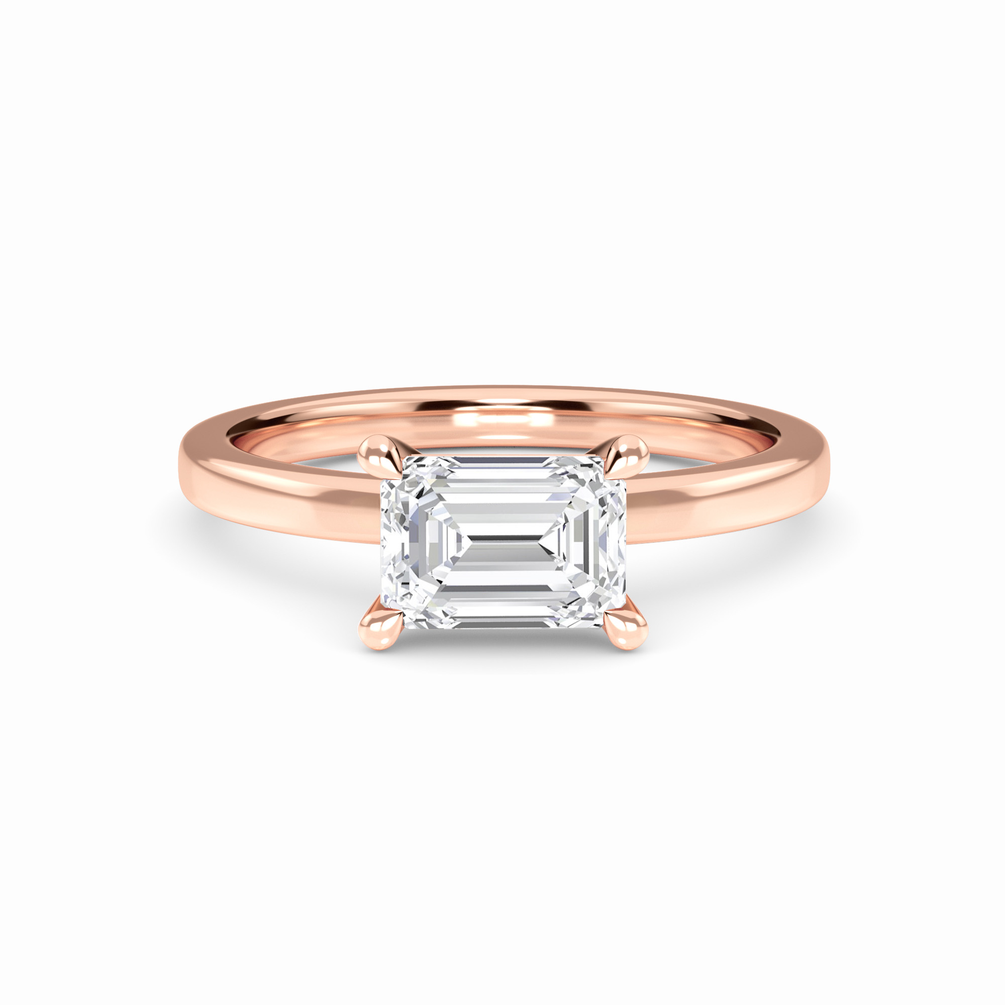 White Diamond Classic Four-Prong Solitaire Engagement Ring - Catriona