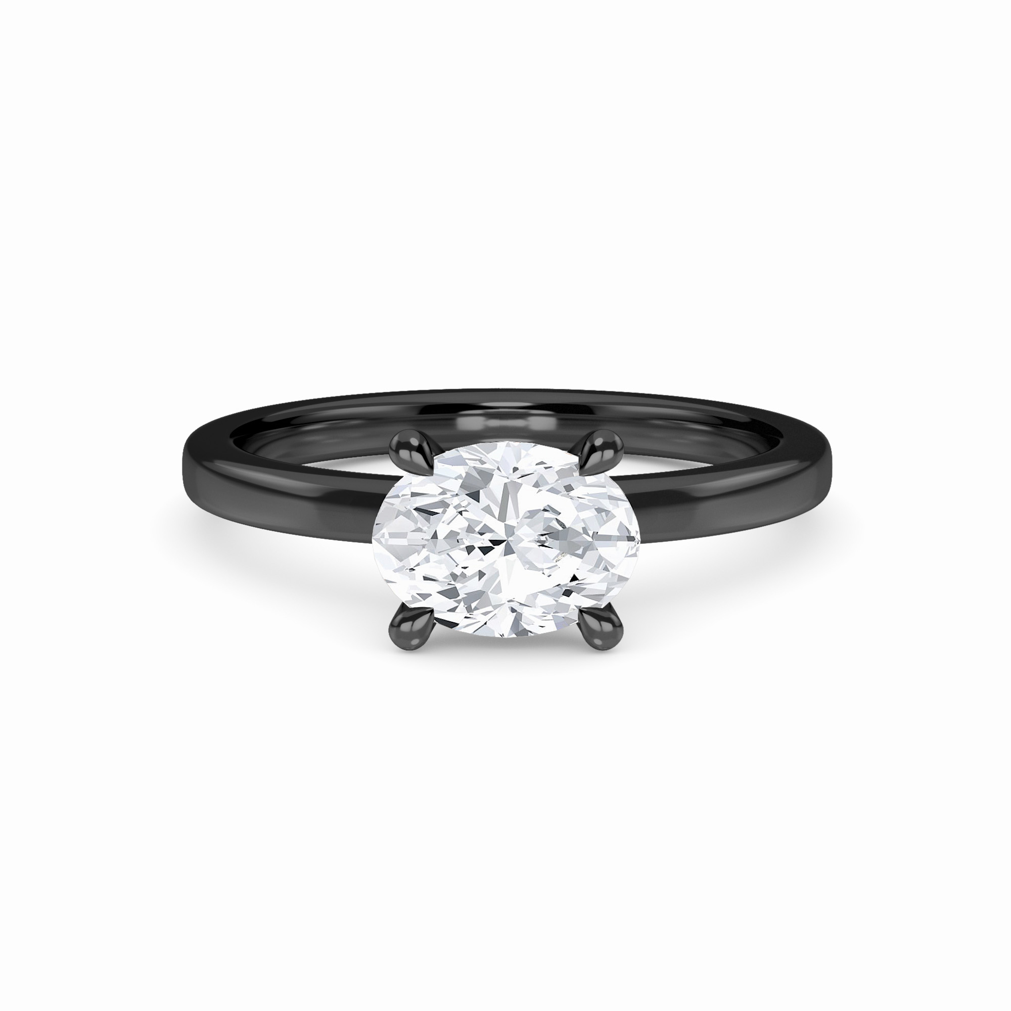 White Diamond Classic Four-Prong Solitaire Engagement Ring - Catriona