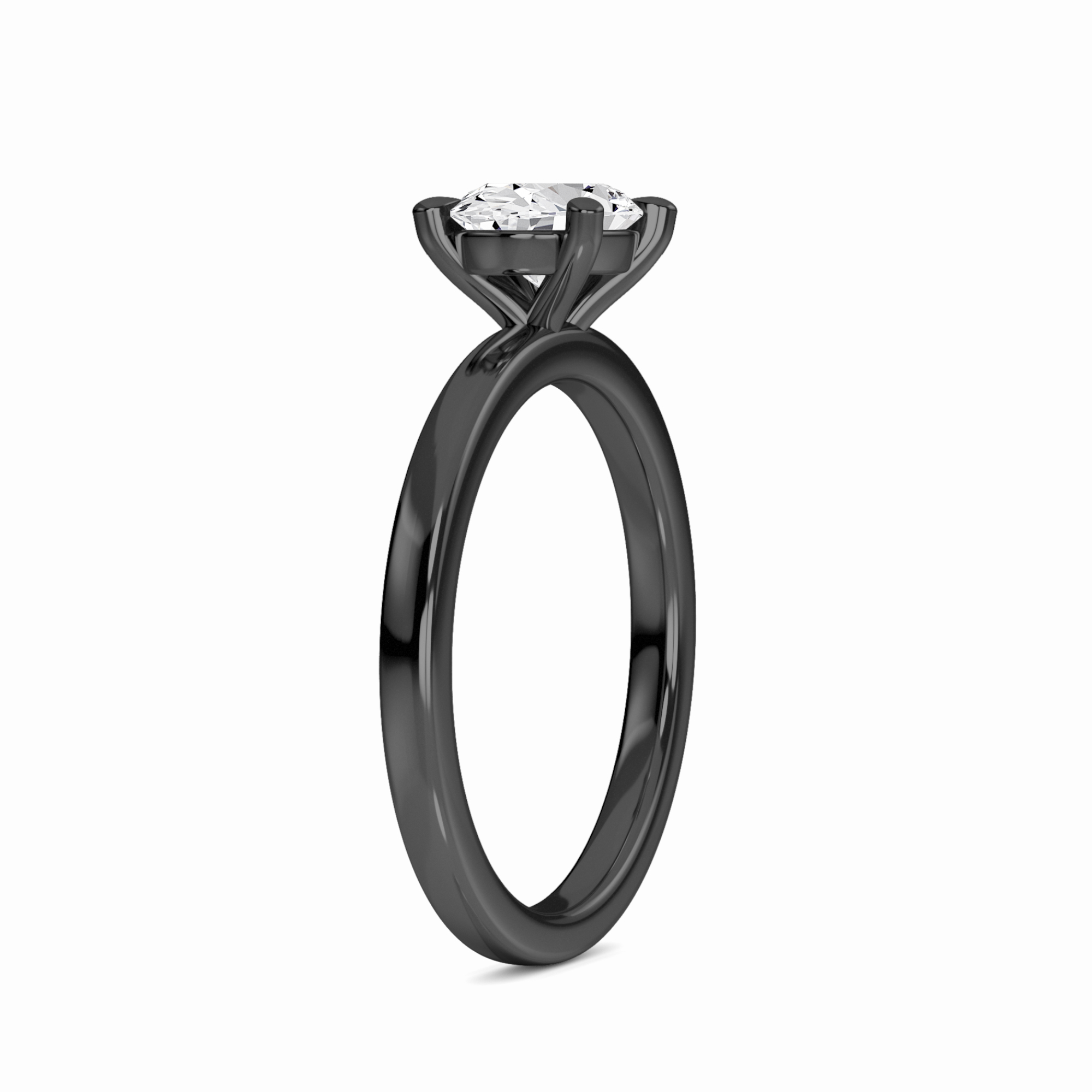 White Diamond Classic Four-Prong Solitaire Engagement Ring - Catriona