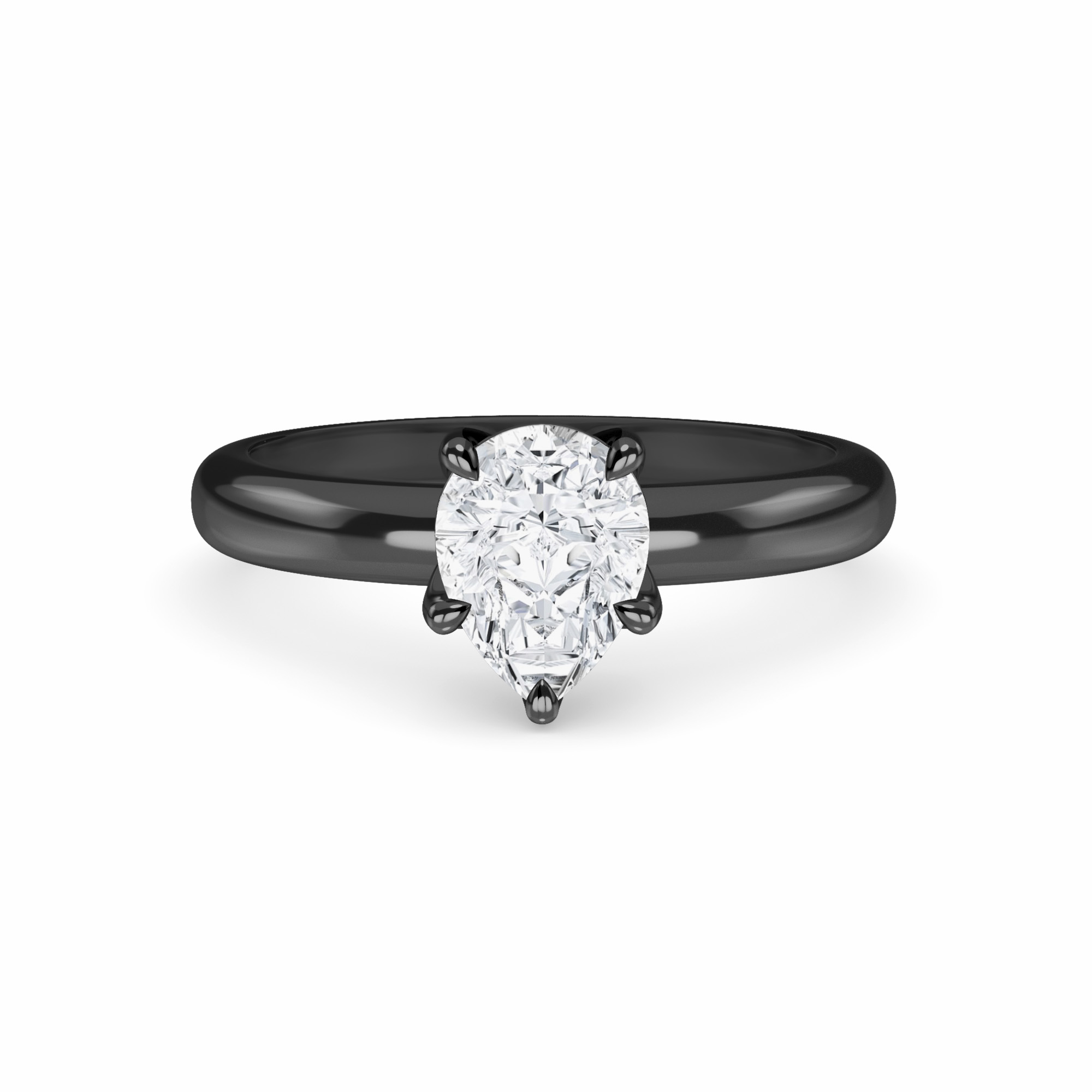 White Diamond Classic 6-Prong Solitaire Engagement Ring - Leonie