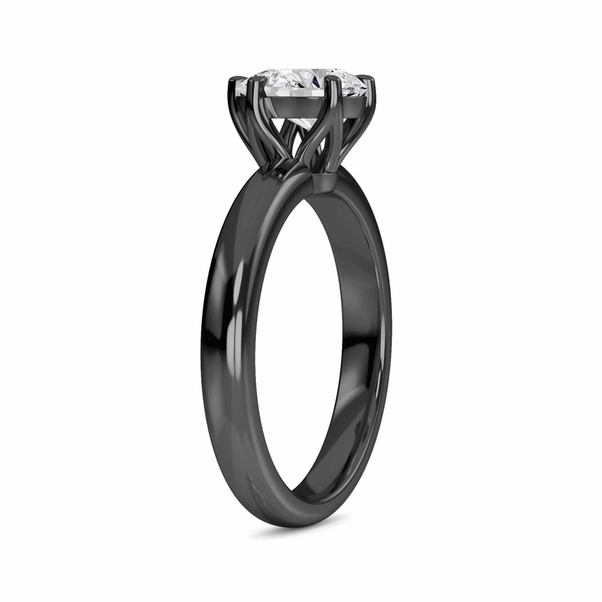 White Diamond Classic 6-Prong Solitaire Engagement Ring - Leonie