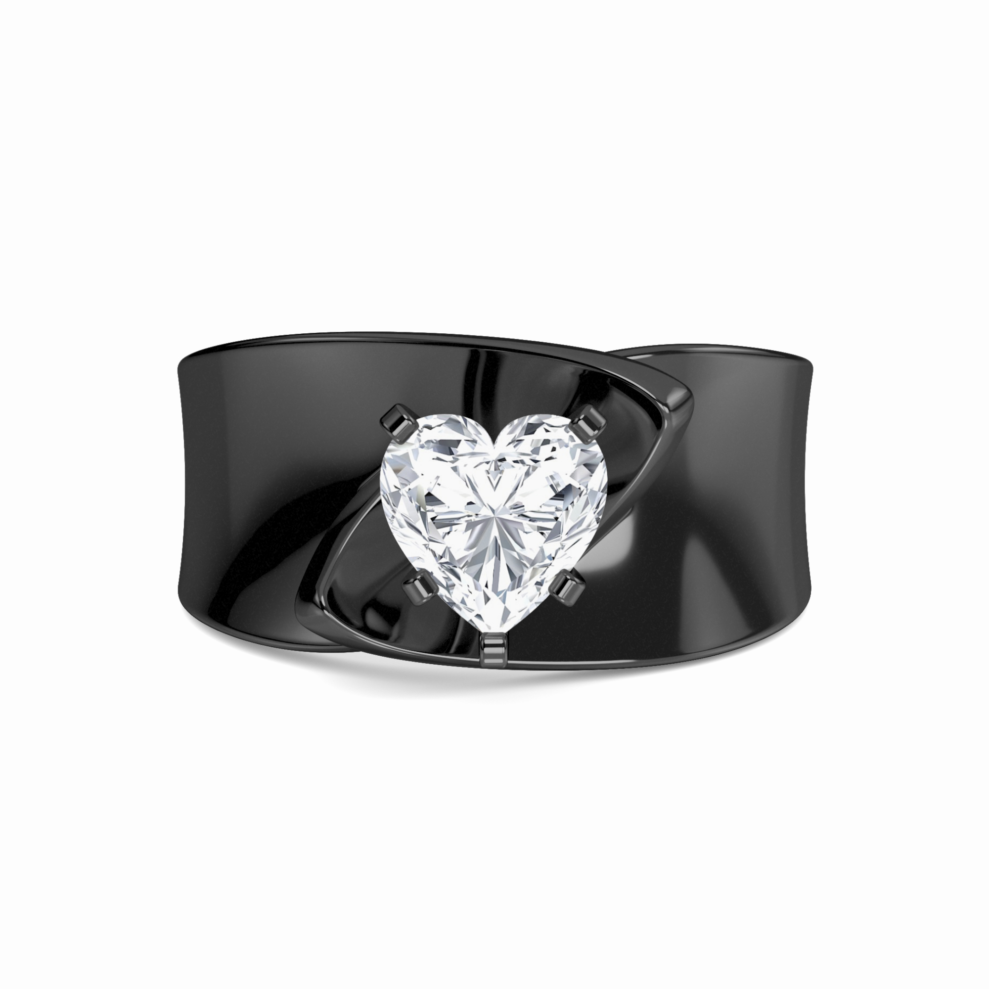 White Diamond Twist Solitaire Engagement Ring - Octavia