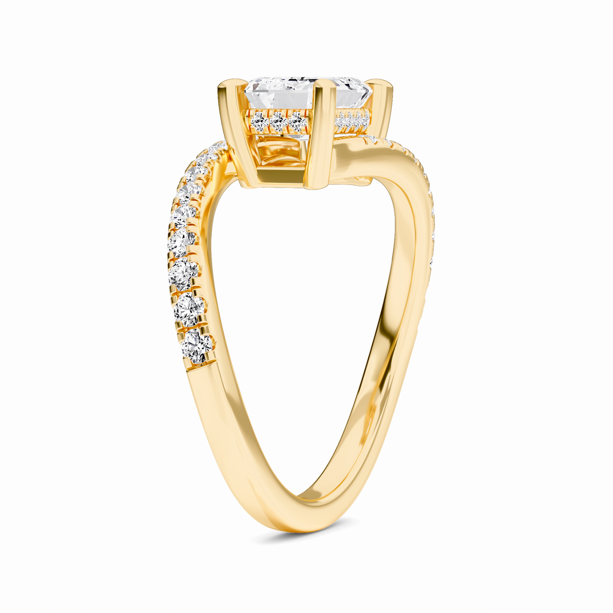 White Diamond Hidden Accent Unique Designs Engagement Ring - Kashvi
